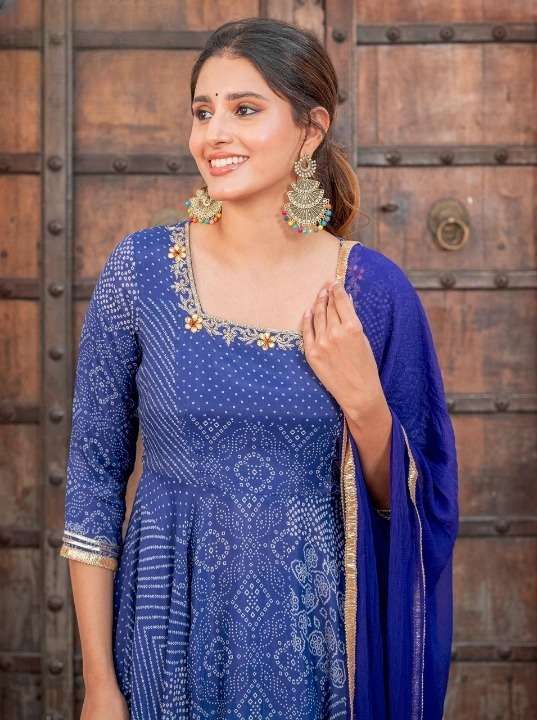 MUSLIN SILK WITH ROYAL BLUE SHADES READYMADE SUITS SUPPLIER ...