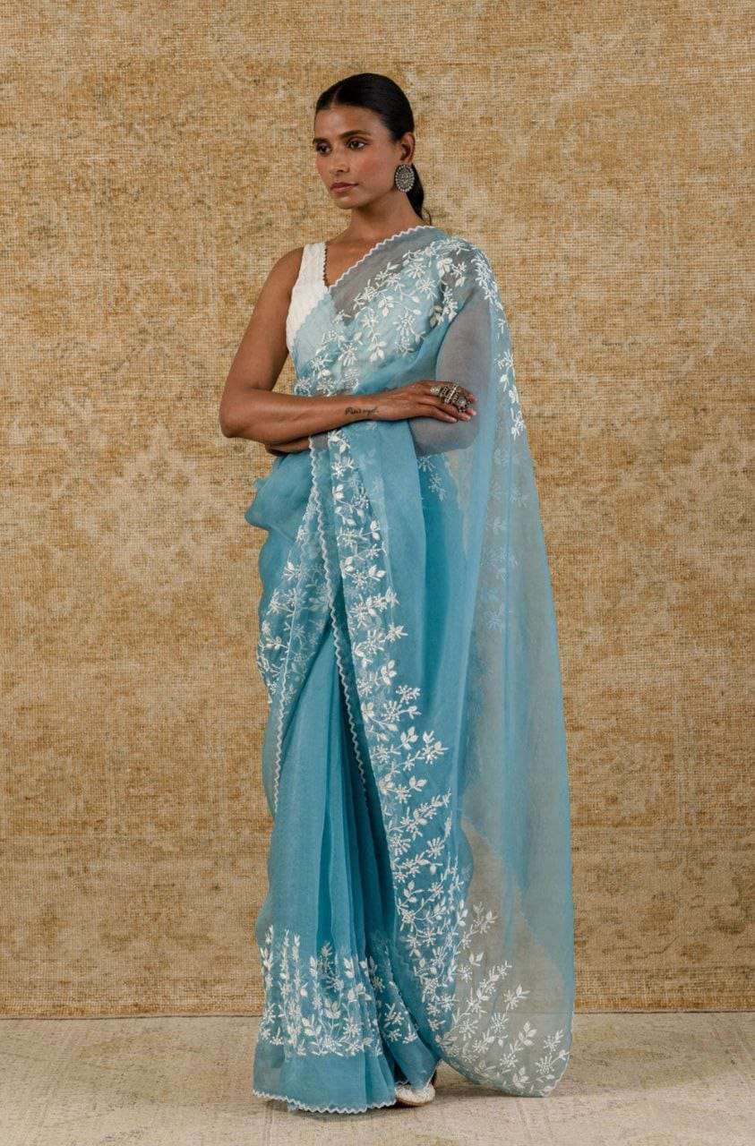 PARTY SPECIAL ORGANZA WITH EMBROIDERY BORDER FANCY SAREE SUP...