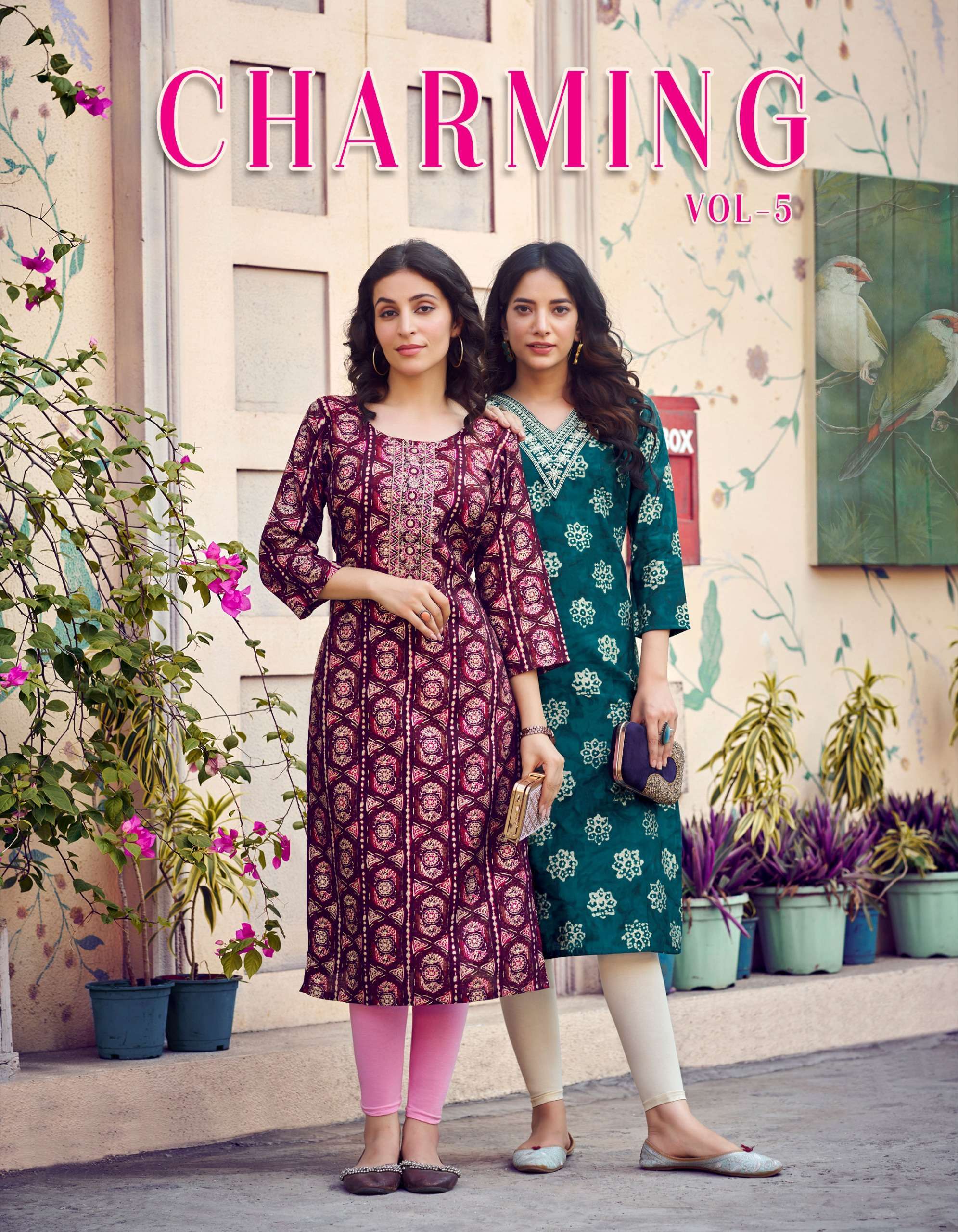Radhika Lifestyle Charming vol 5 CHanderi with work kurti su...