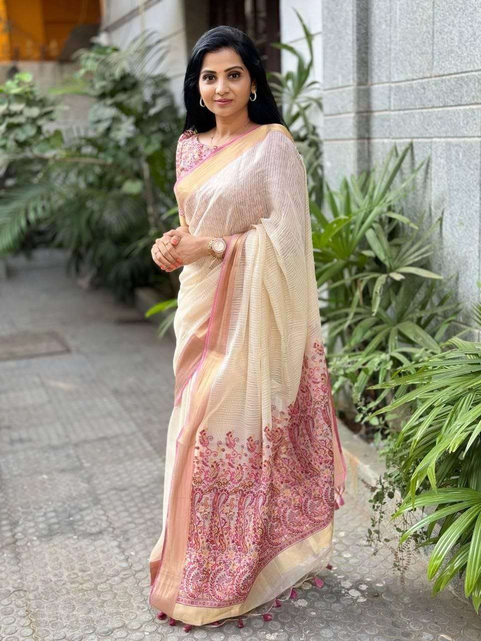 SUMMER SPECIAL LINEN WITH DIGITAL PRINTED SAREE COLLECTION