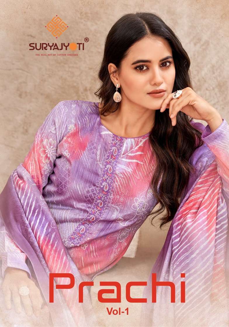 Suryajyoti Prachi Vol 1 COTTON PRINTED REGULAR WEAR SUITS DE...