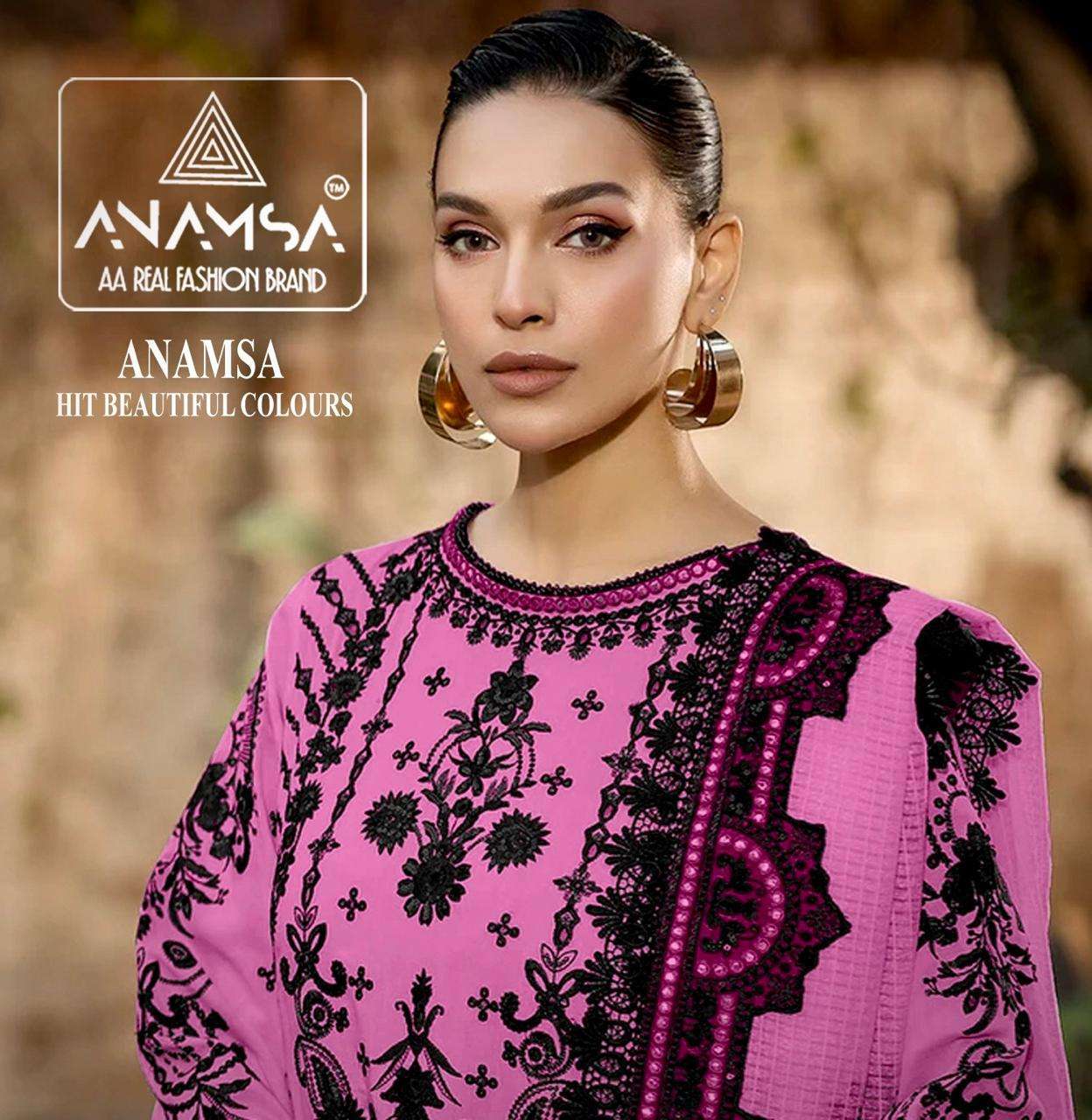 Anamsa 439 colours Rayon designer pakistani suits supplier i...