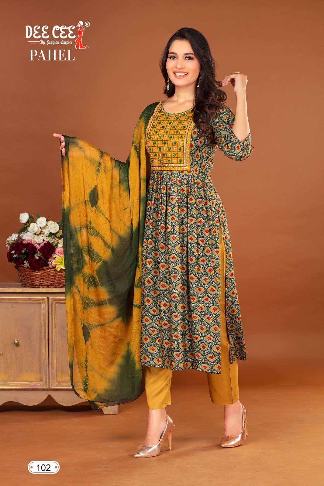 DEECEE PAHEL RAYON PRINTED READYMADE SUITS SUPPLIER IN SURAT