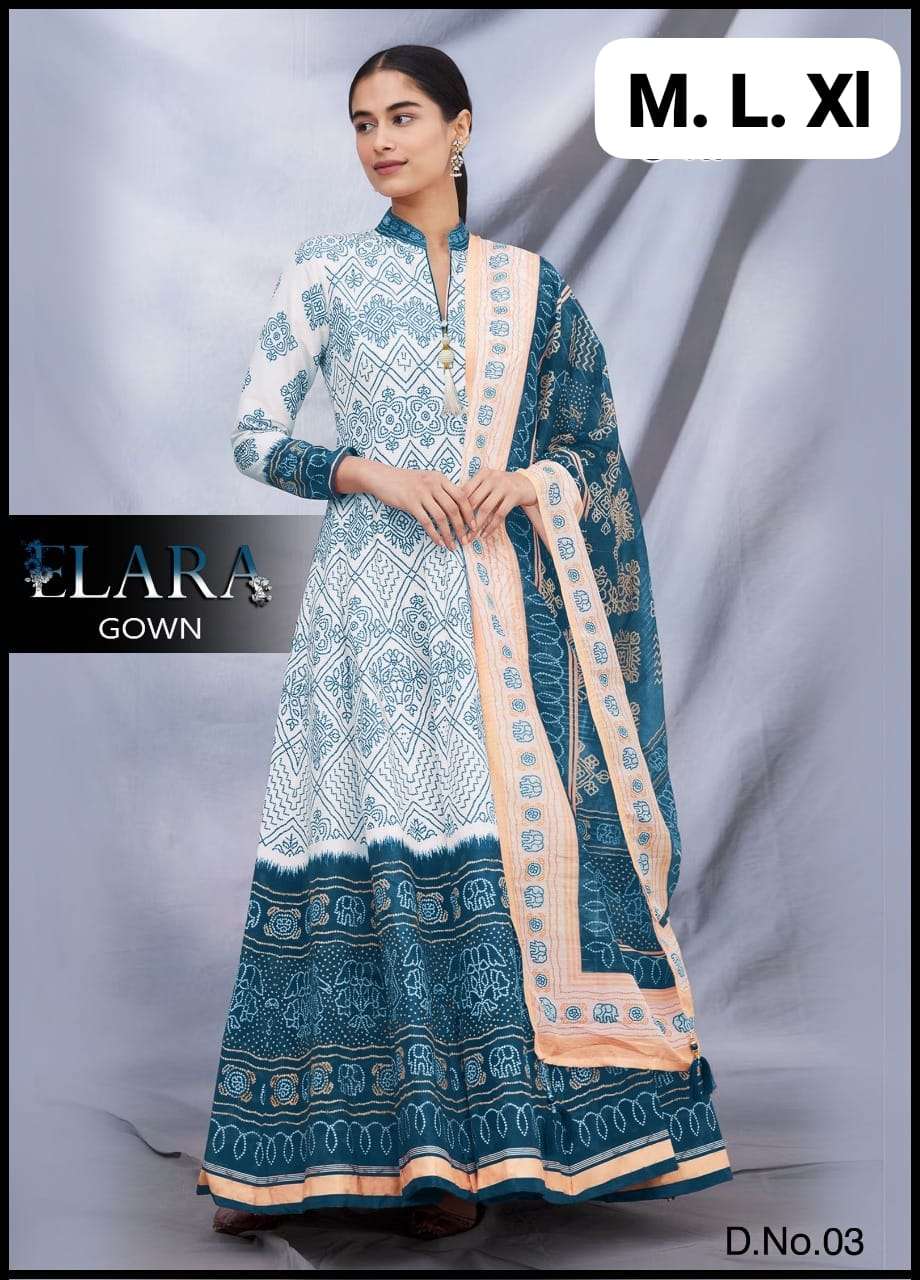 ELARA COTTON WITH DESIGNER LONG GOWN COLLECITON AT BEST RATE