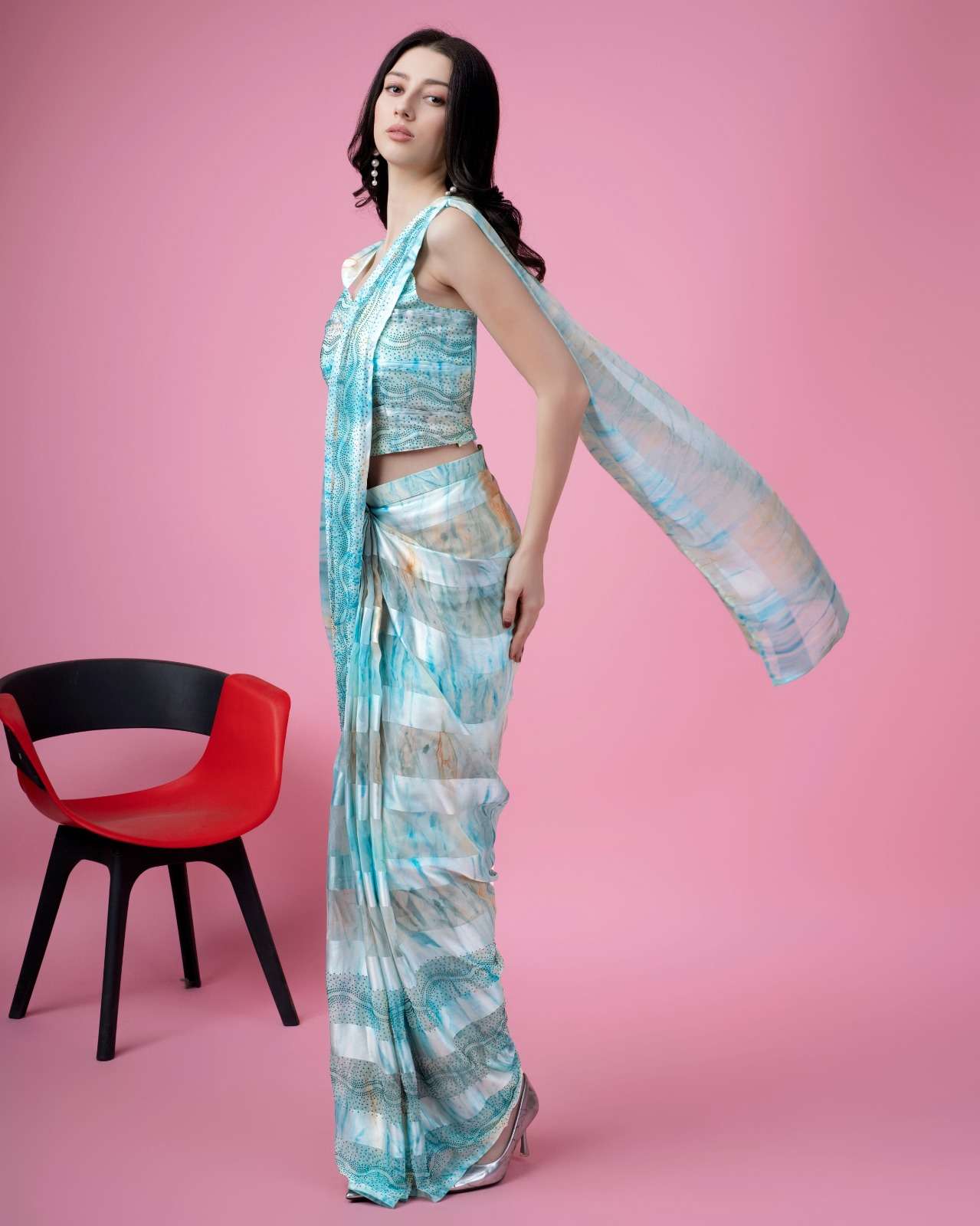 satin silk fancy look ready to wear saree supplier in surat ...