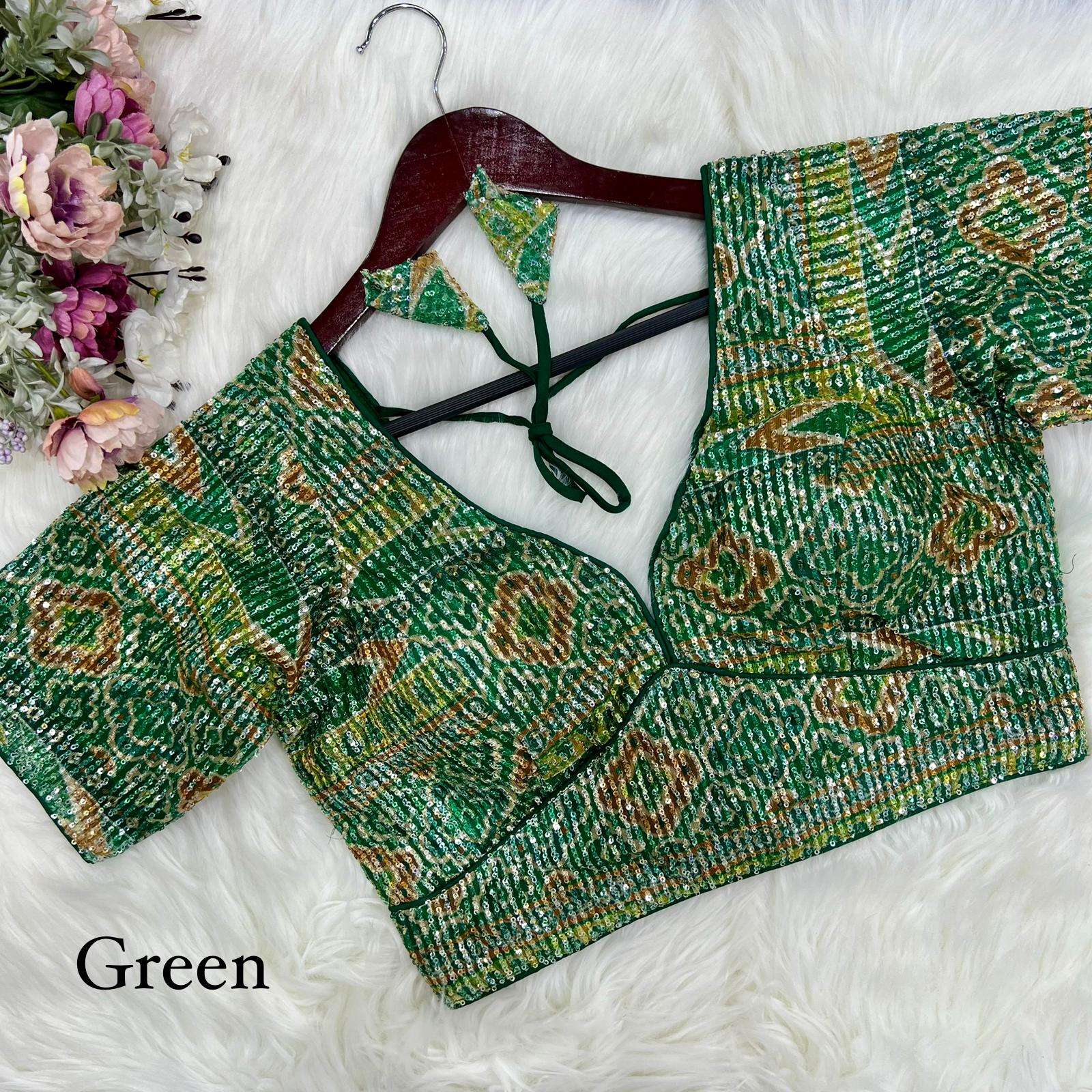SEQUENCE EMBROIDERY WORK FANCY FESTIVAL SPECIAL STICH BLOUSE...
