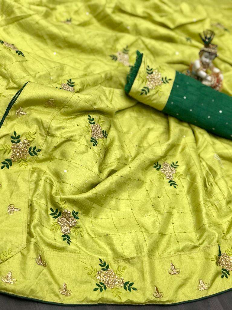 SILK WITH EMBROIDERY WORK HEAVY LOOK SAREE SUPPLIER IN SURAT