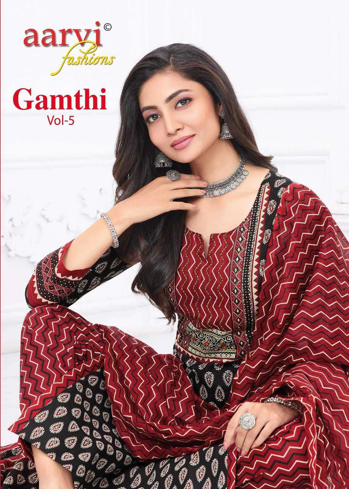 Aaravi Fashion Gamthi VOl 5 Katha Handwork COtton Readymade ...