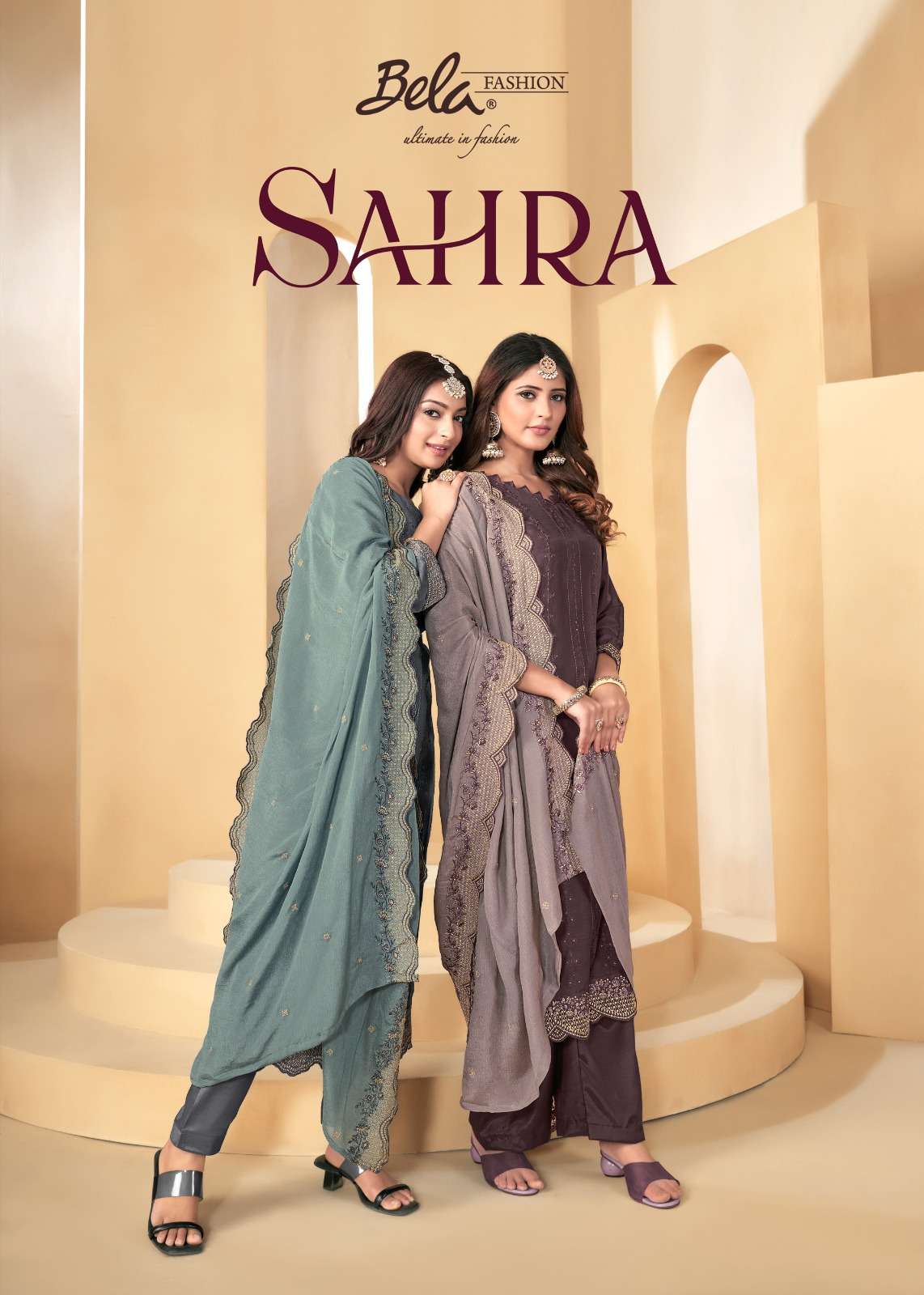 BELA FASHION SAHRA MUSLIN SILK SALWAR KAMEEZ SUPPLIER IN SUR...