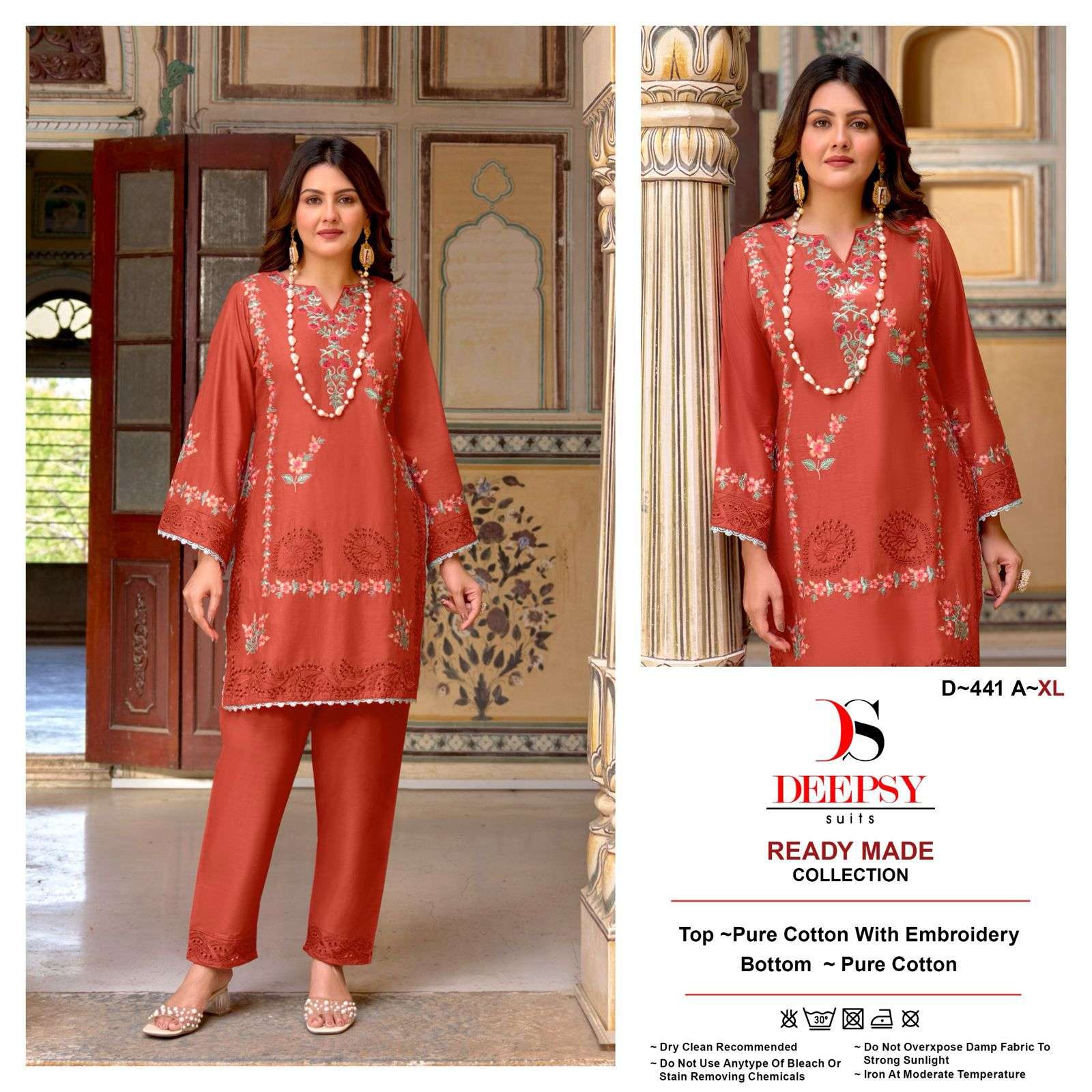 DEEPSY SUITS 441 COTTON EMBROIDERY WORK READYMADE PAKISTANI ...