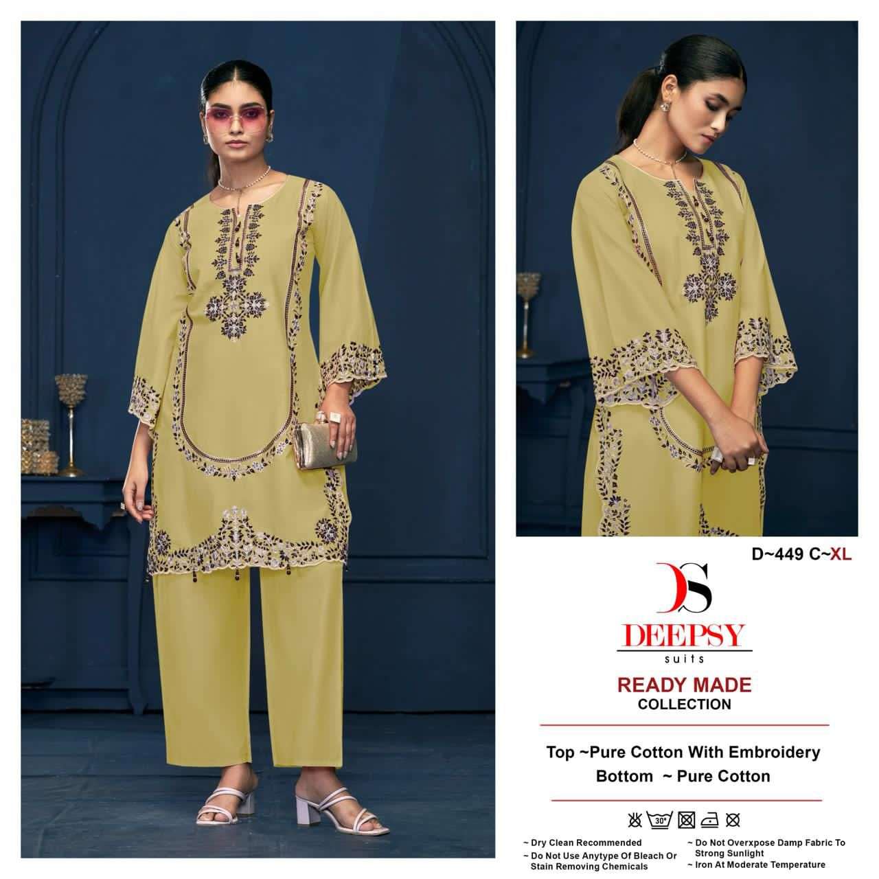 DEEPSY SUITS 449 COTTON PRINTED READYMADE PAKISTANI SUITS SU...