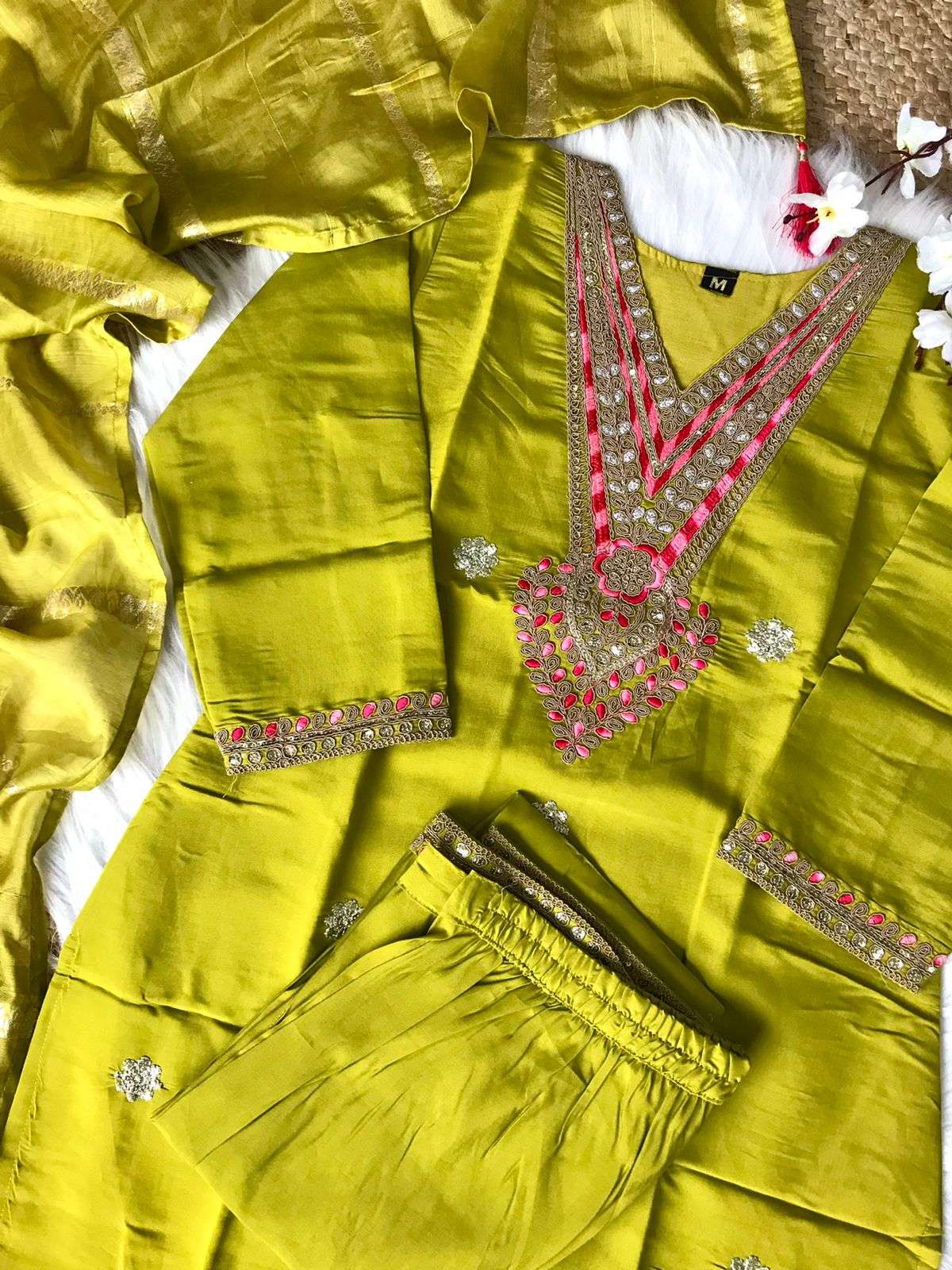 HEAVY LOOK SILK WITH EMBROIDERY WORK READYMADE SUITS SUPPLIE...