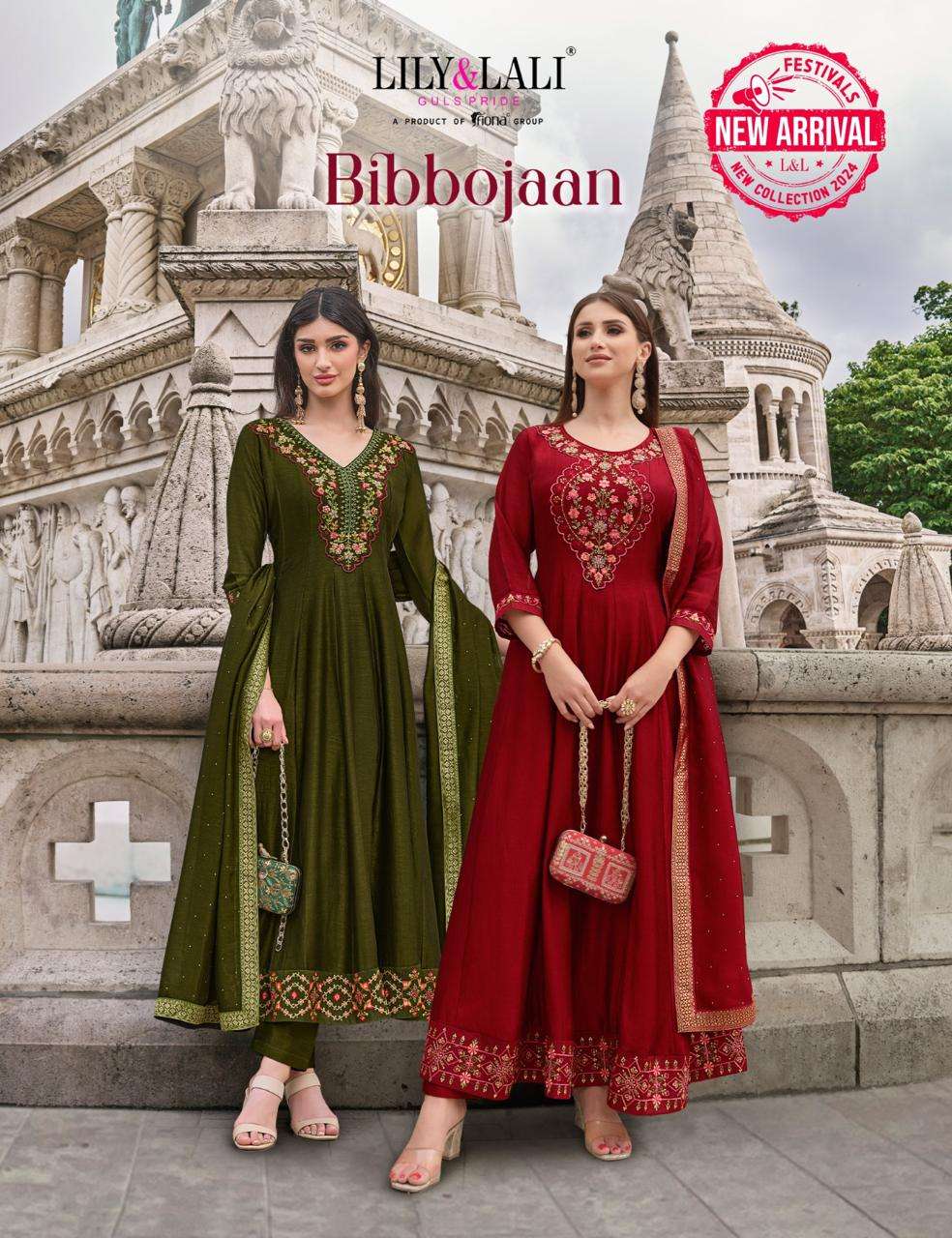 LILY LALI BIBBOJAAN ANARKALI STYLE READYMADE DESIGNER SUITS ...