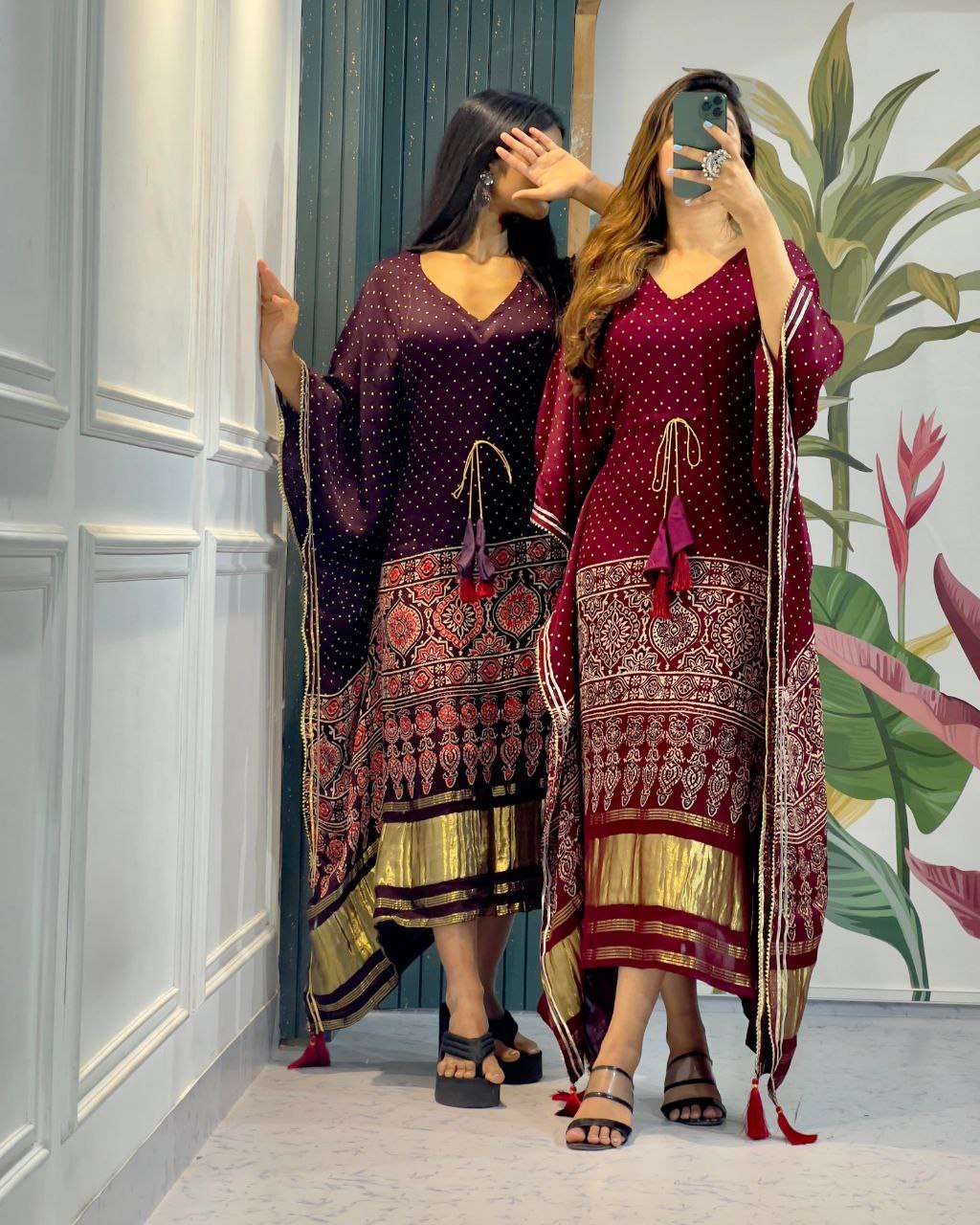 new prime collection of kaftan dress which is design with Aj...