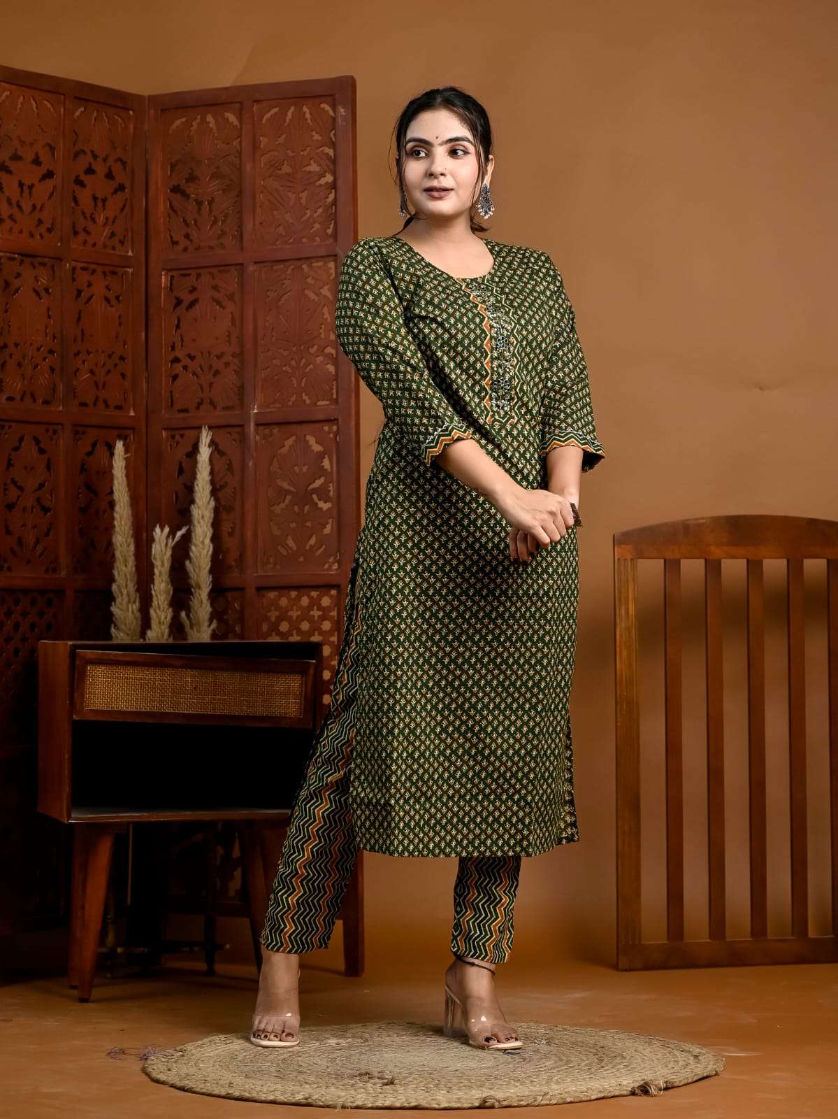 REGULAR WEAR COTTON PRINTED KURTI WITH PANT PAIR SUPPLIER IN...