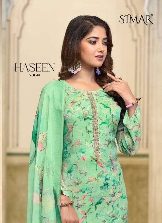 SIMAR GLOSSY HASEEN VOL 4 VISCOSE MUSLIN SILK SALWAR KAMEEZ ...