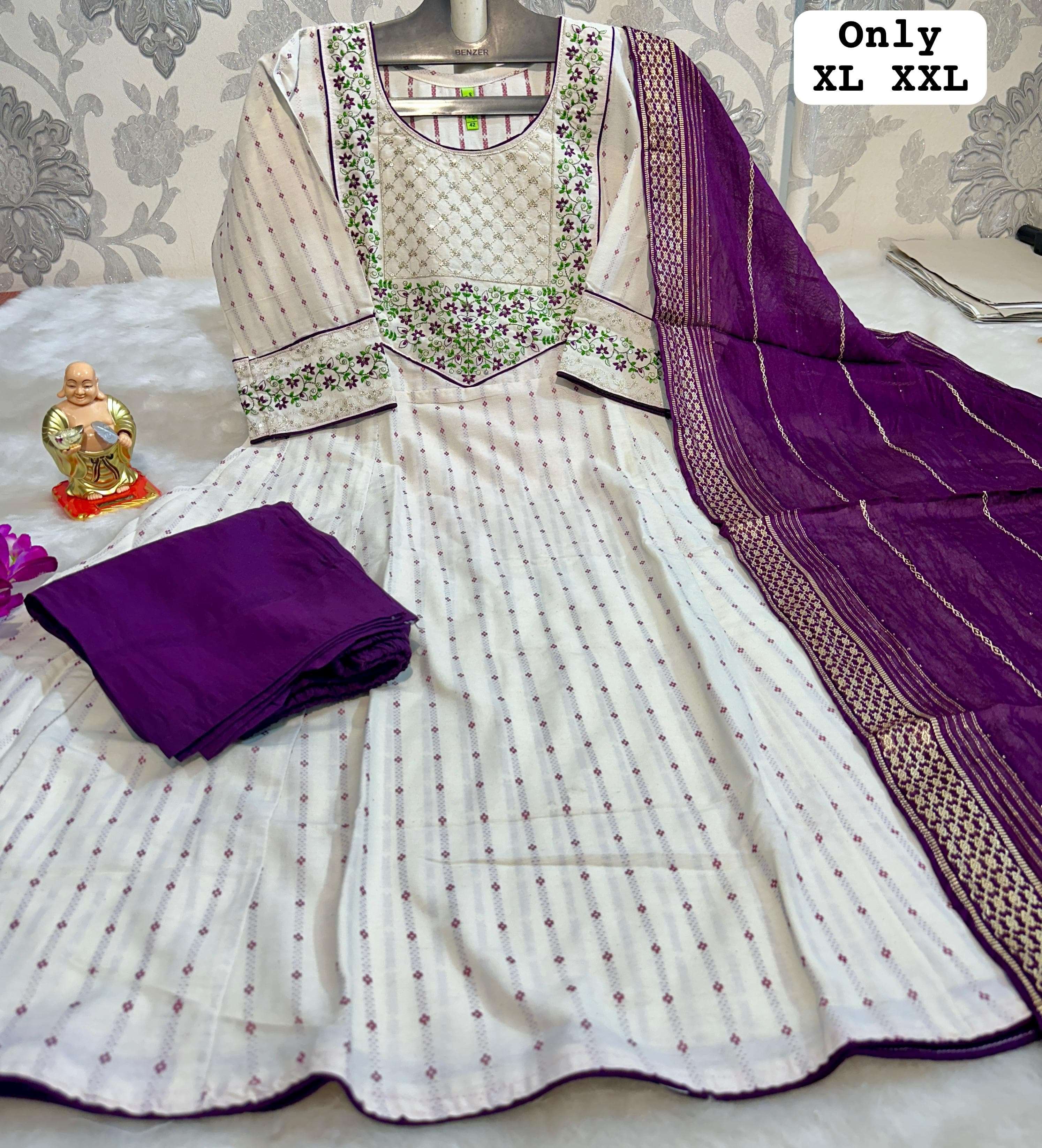 ANARAKLI STYLE COTTON EMBROIDERY WORK READYMADE SUITS SUPPLI...