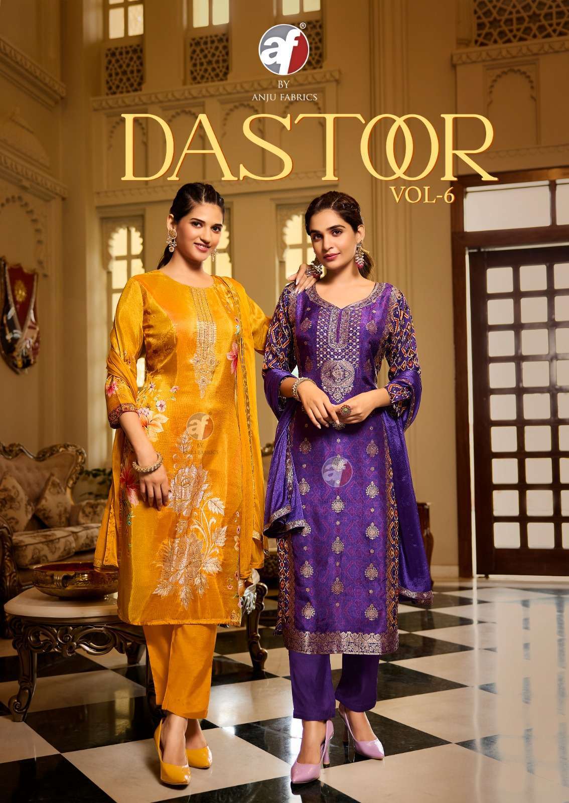 ANJU FABRICS DASTOOR VOL 6 HANWORK DESIGNER READYMADE SUITS ...