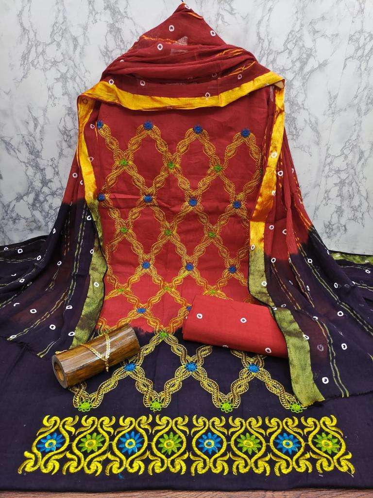 BANDHANI PRINTED COTTON DRESS MATERIAL SUPPLIER 