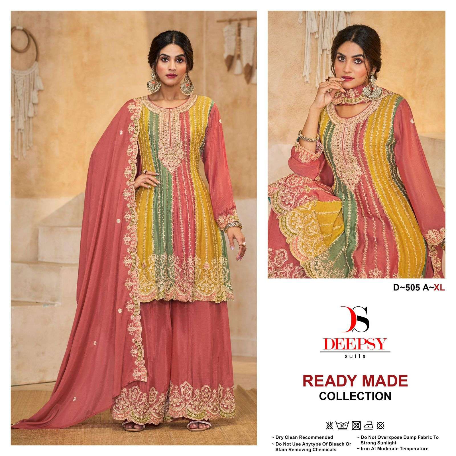 DEEPSY SUITS 505 VISCOSE SILK READYMADE PAKISTANI SUITS SUPP...