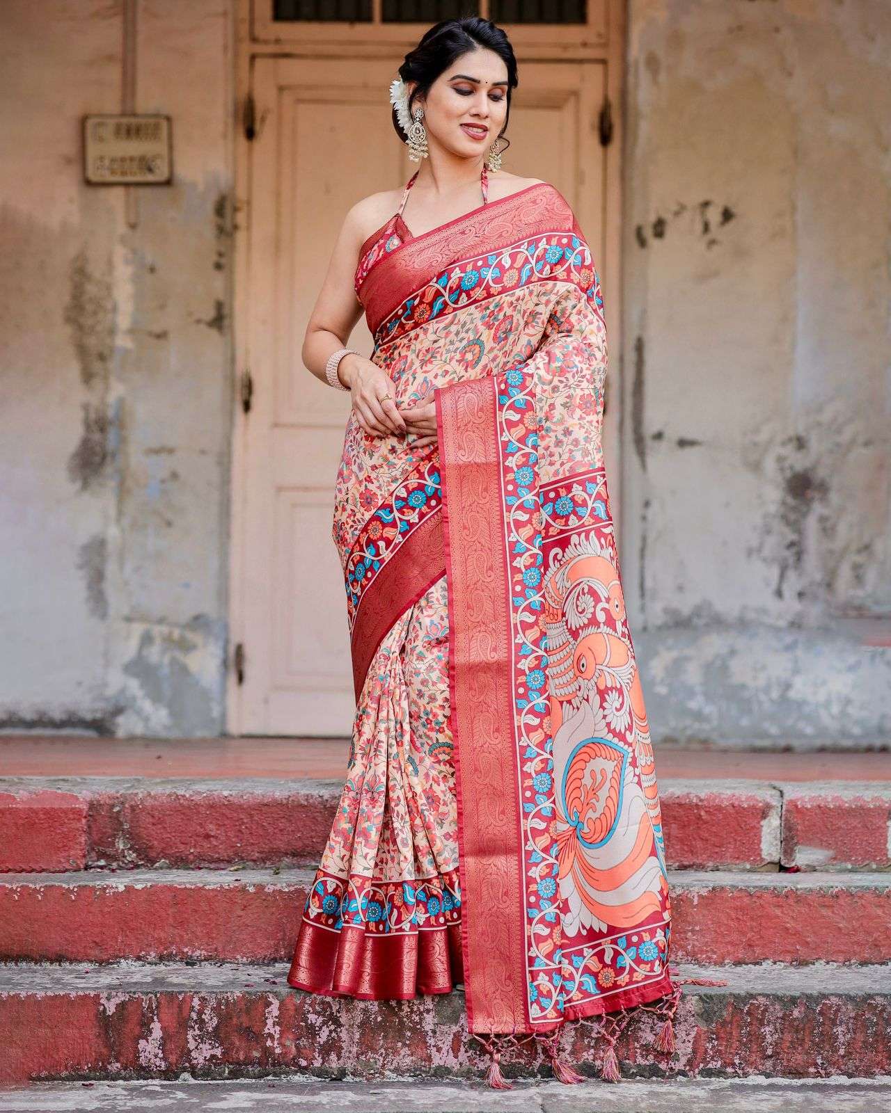 DIGITAL PRINTED SOFT SILK SAREE SUPPPLIER IN SURAT AF 1110