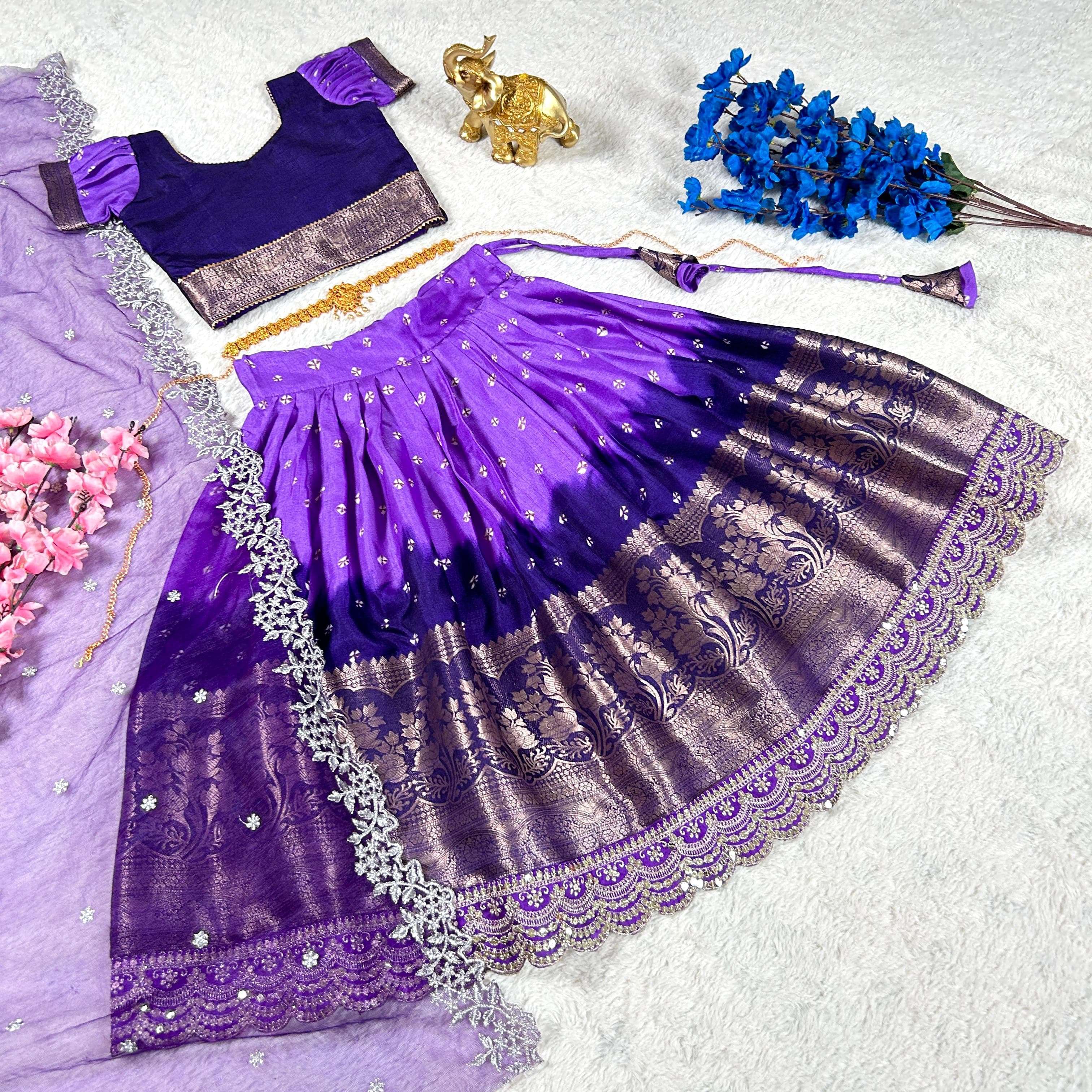 FESTIVAL SPECIAL DOLA SILK WITH FANCY LOOK KIDS SPECIAL LEHE...