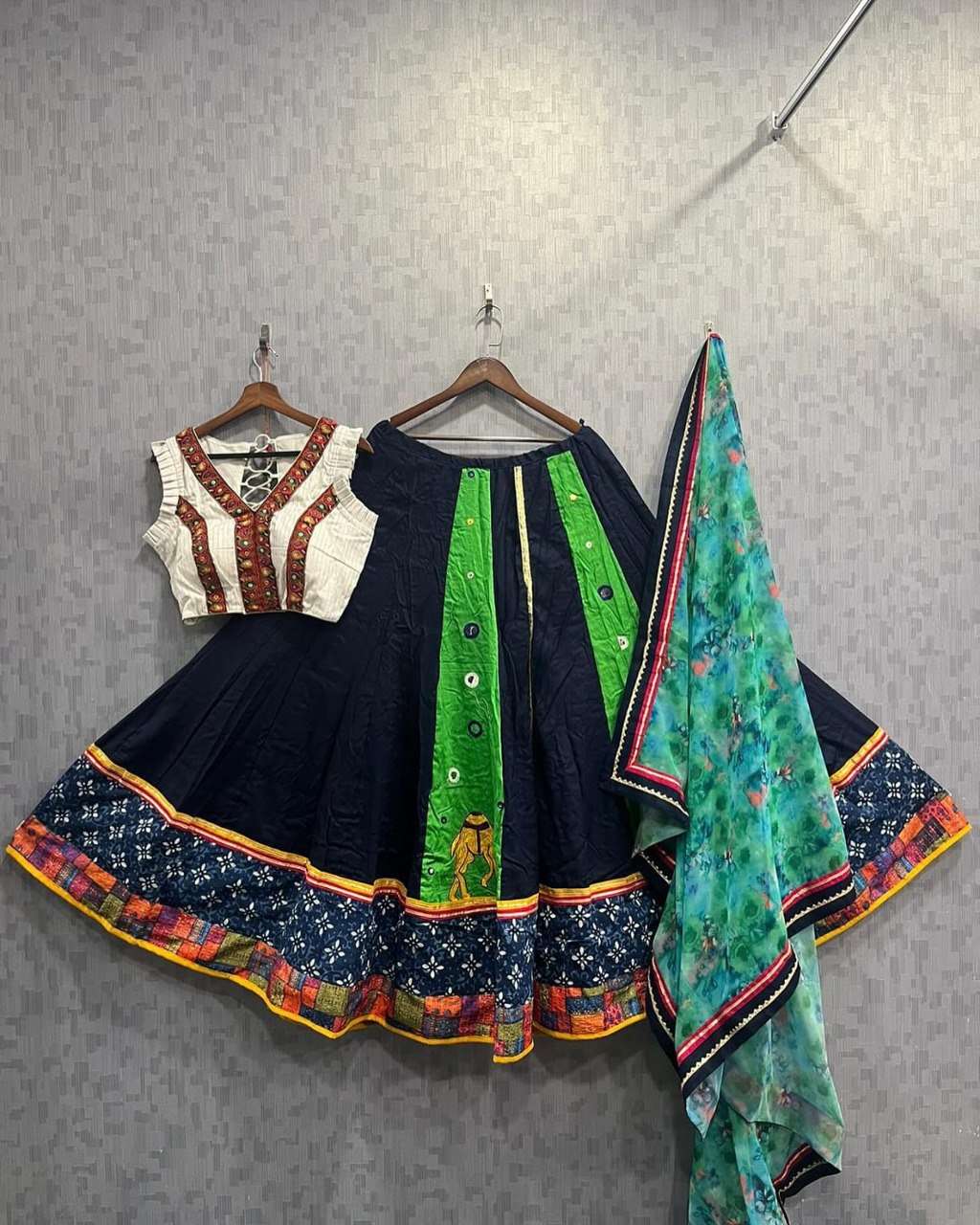 Muslin Cotton full flair Lehenga choli for navratri season a...