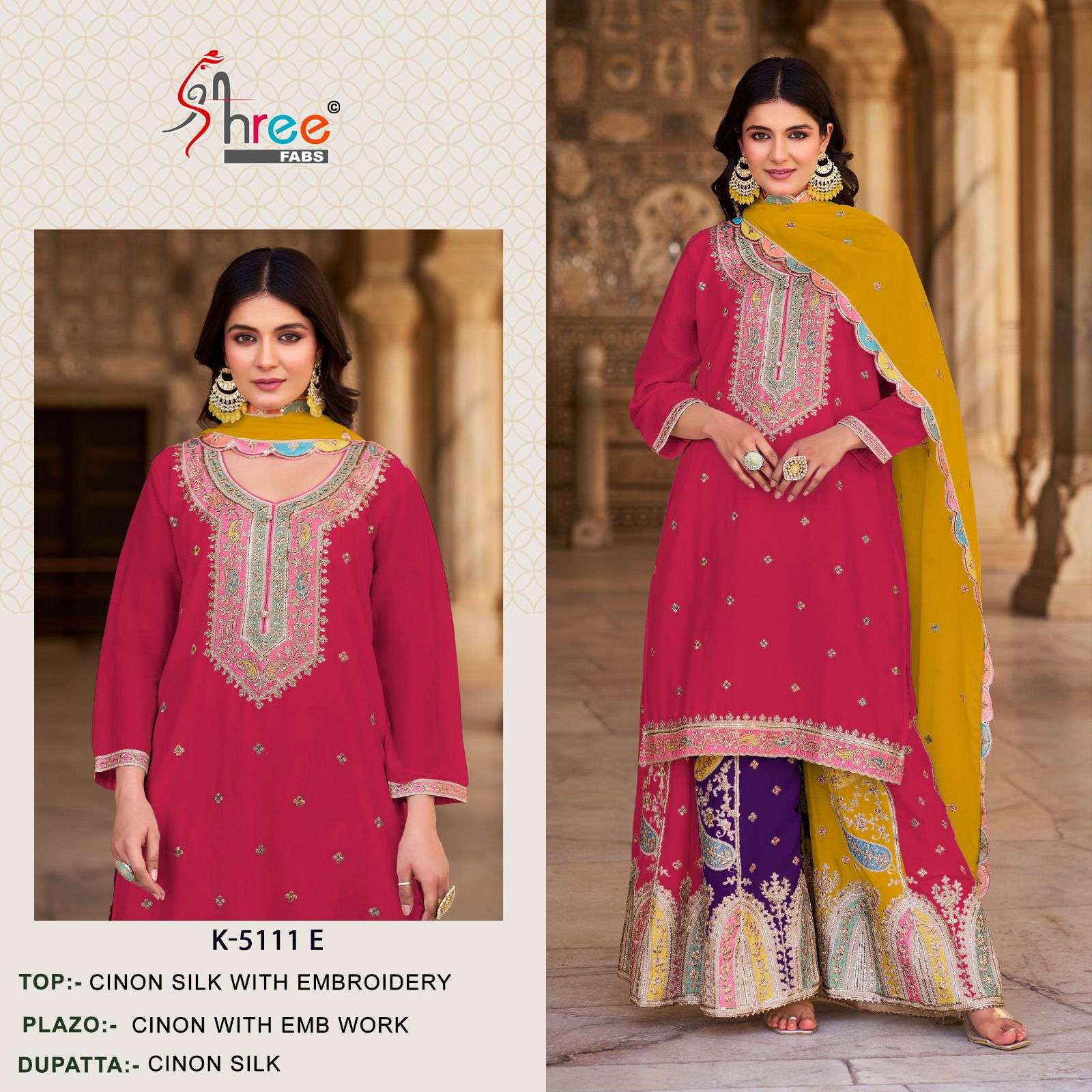 SHREE FABS 5111 CHINON SILK DESIGNER READYMADE PAKISTANI SUI...