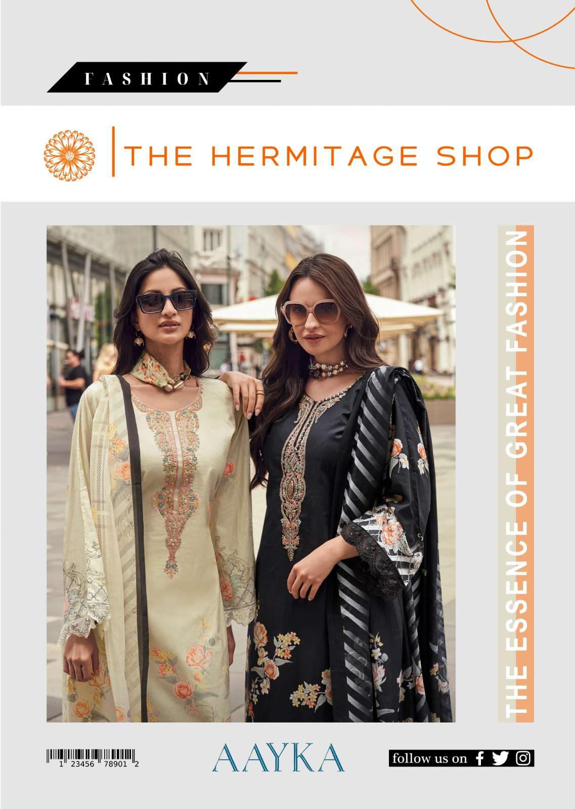 THE HERMITAGE SHOP AAYKA LAWN COTTON FANCY LOOK DRESS MATERI...