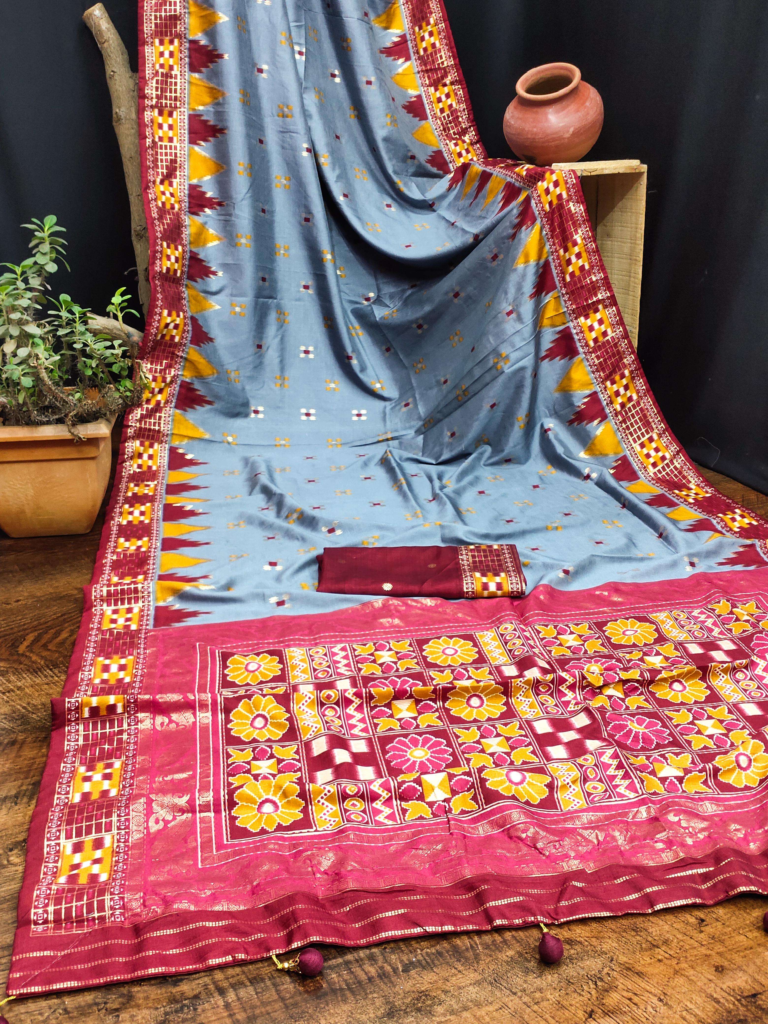 TUSSER SILK WEAVING DESIGN SAREE SUPPLIER IN SURAT MANDII VO...