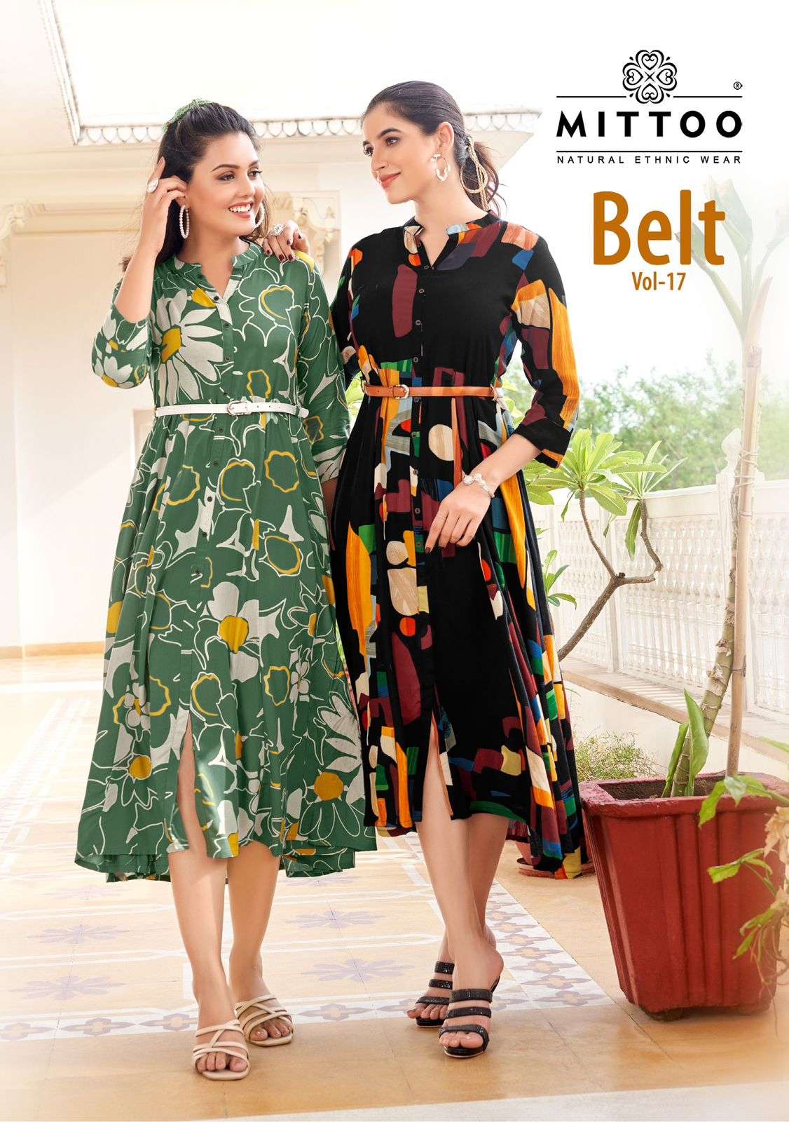 MITTOO FASHION BELT VOL 17 RAYON PRINTED WESTERN LOOK KURTI ...