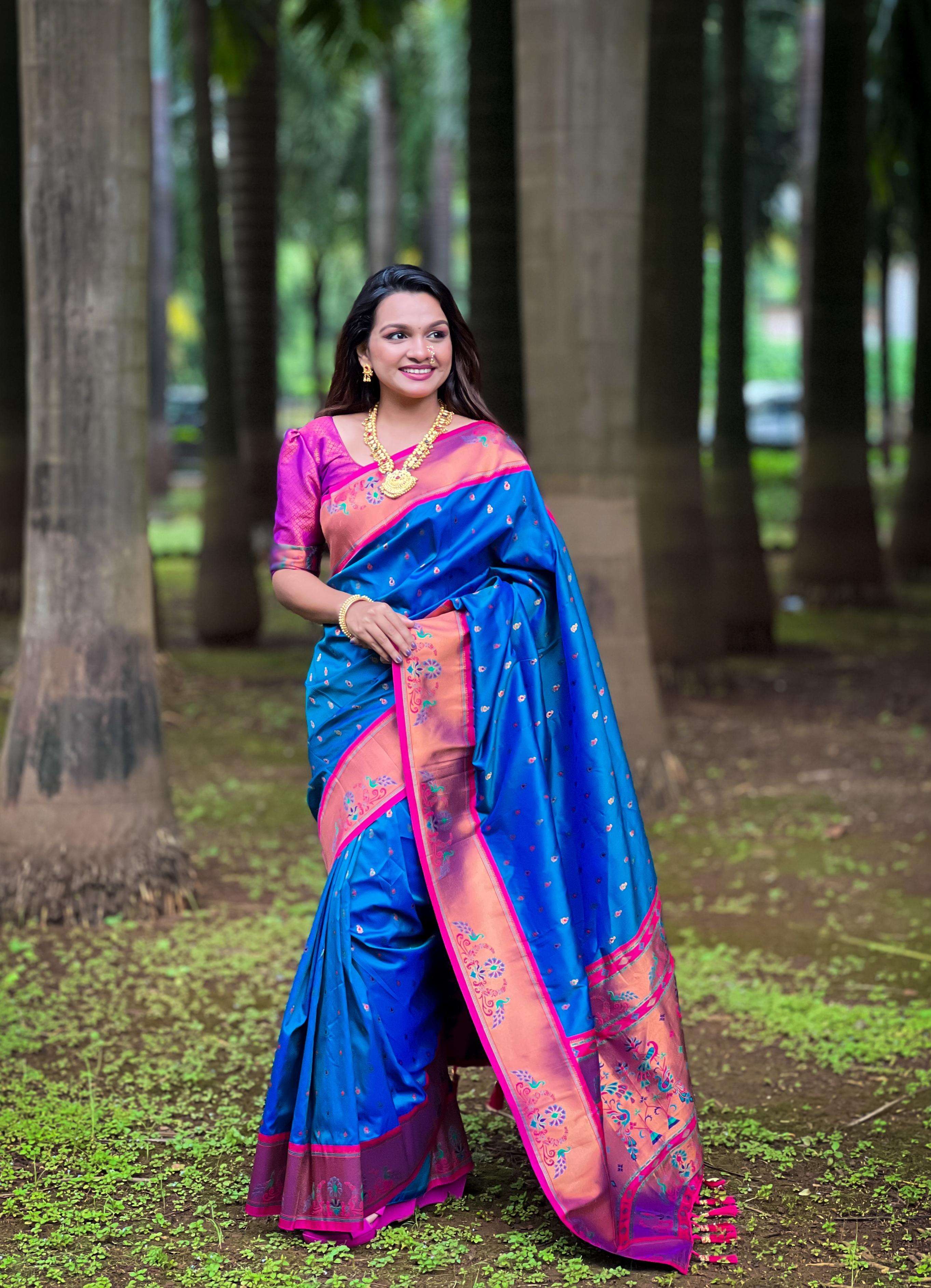 ROYAL LOOK PAITHANI DESIGN PURE SILK SAREE SUPPLIER IN SURAT