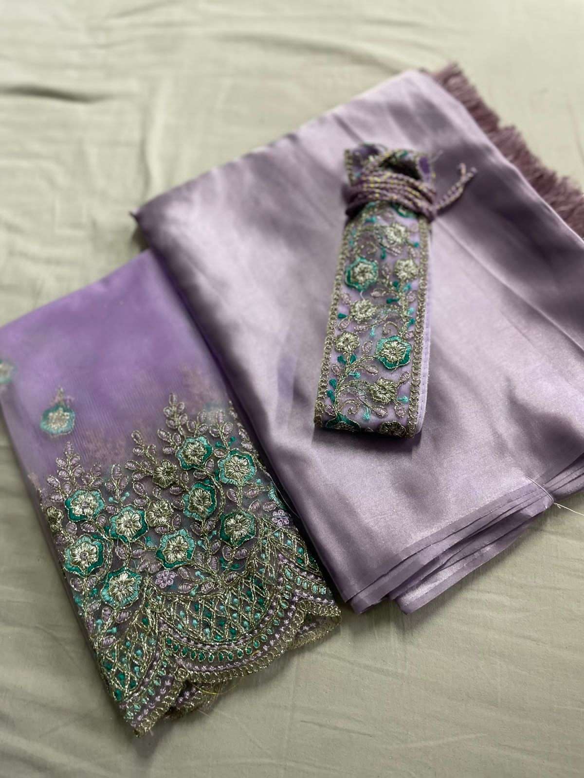 SATIN SILK FANCY DESIGNER BLOUSE SAREE SUPPLIER IN SURAT