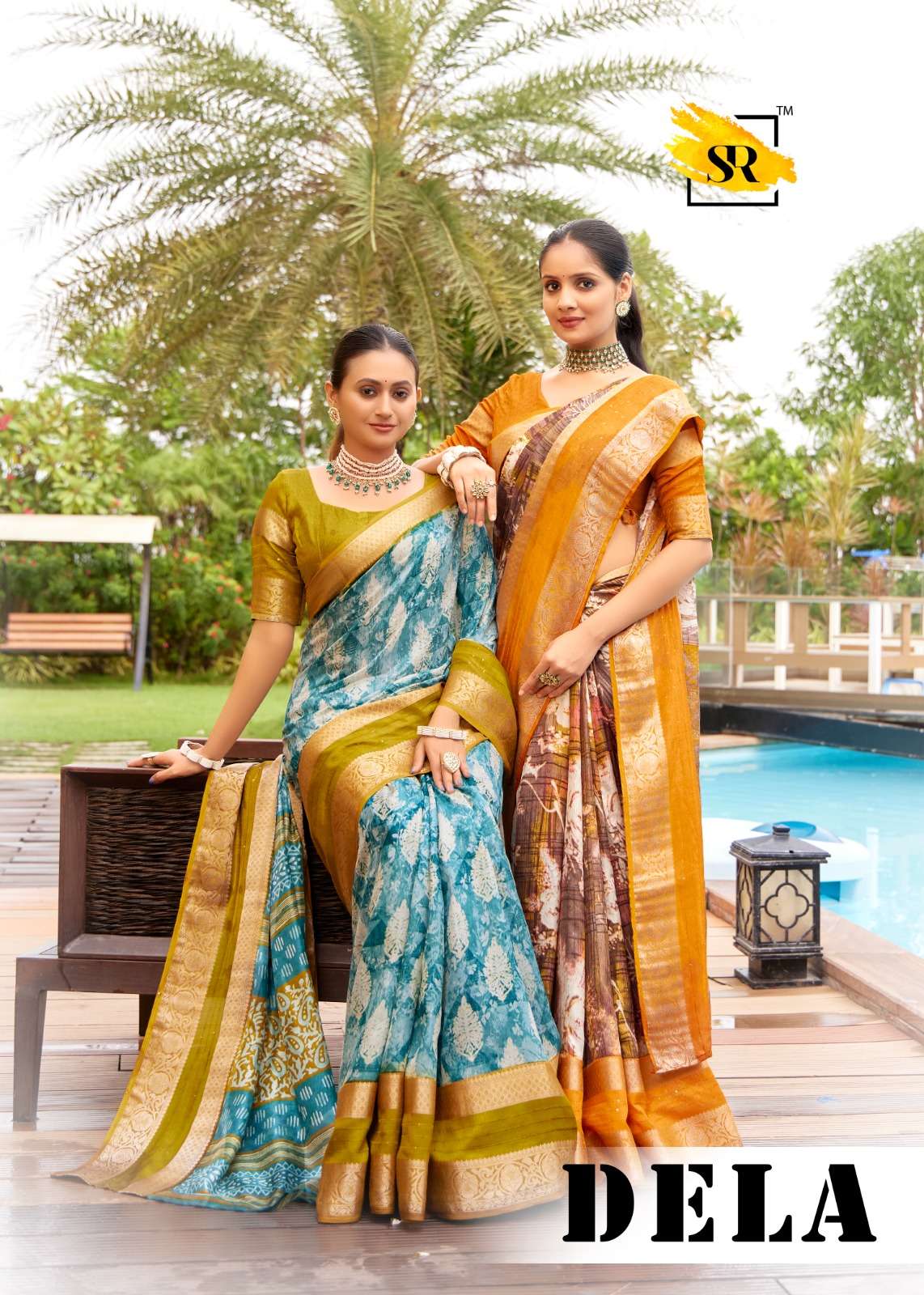 SR SAREES DELA SILK WITH WEAVING BORDER SAREE SUPPLIER IN SU...