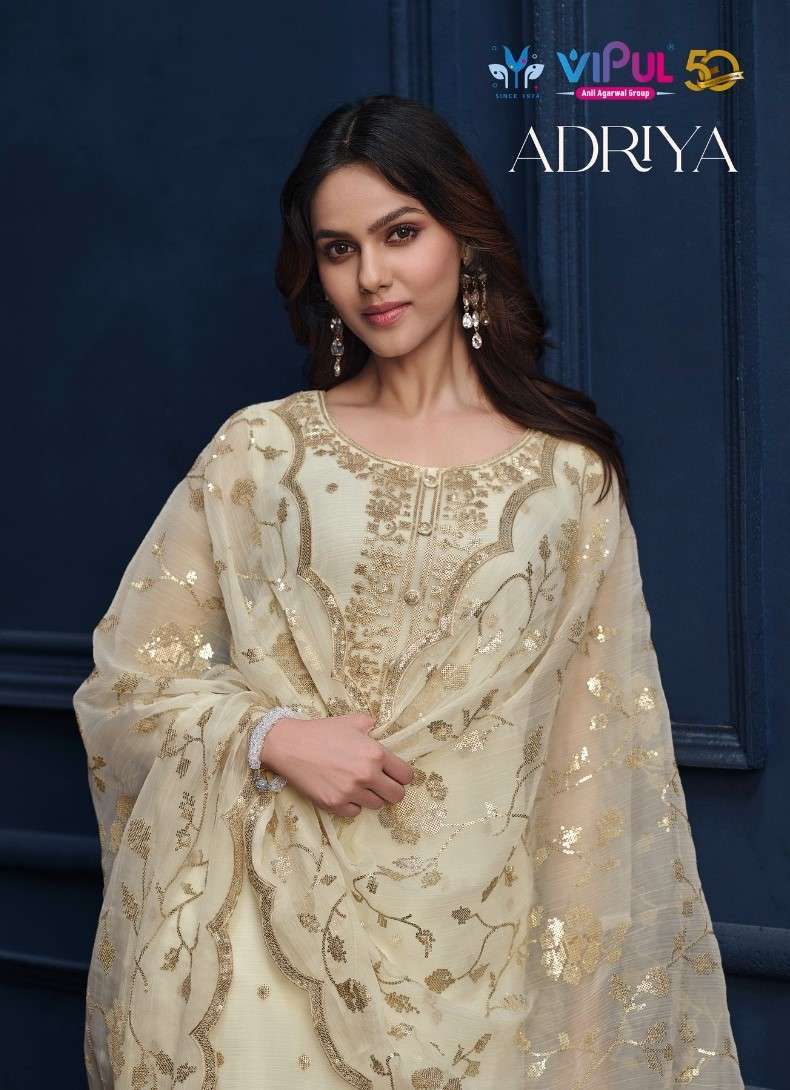 VIPUL FASHION ADRIYA CHIFFON ORGANZA DESIGNER SUITS SUPPLIER...