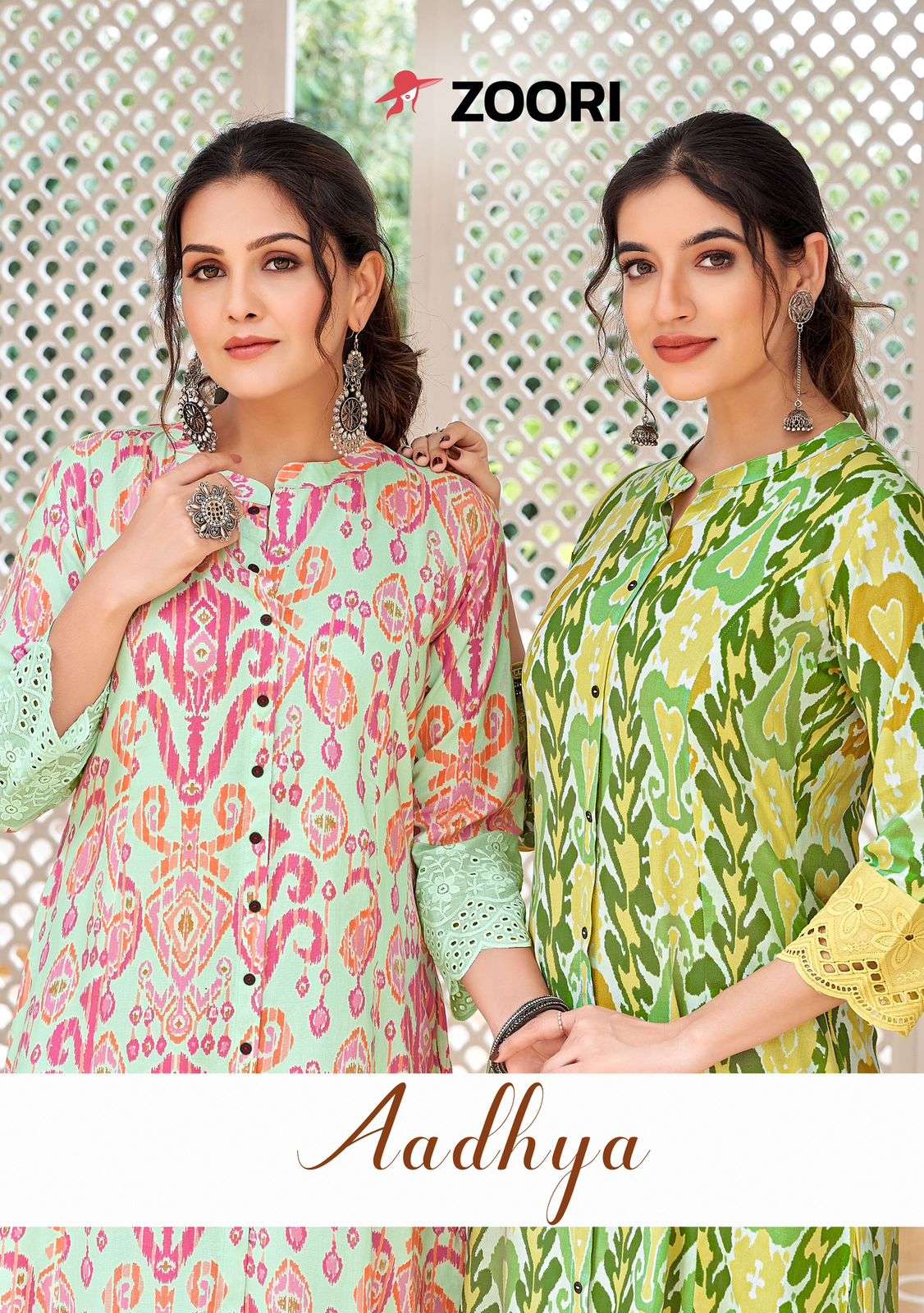 ZOORI ADHYA RAYON PRINTED FANCY KURTI SUPPLIER IN SURAT