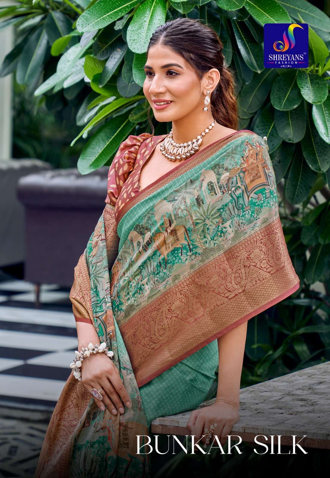 BUNKER SILK KAJI SATIN SILK FANCY LOOK SAREE SUPPLIER IN SUR...