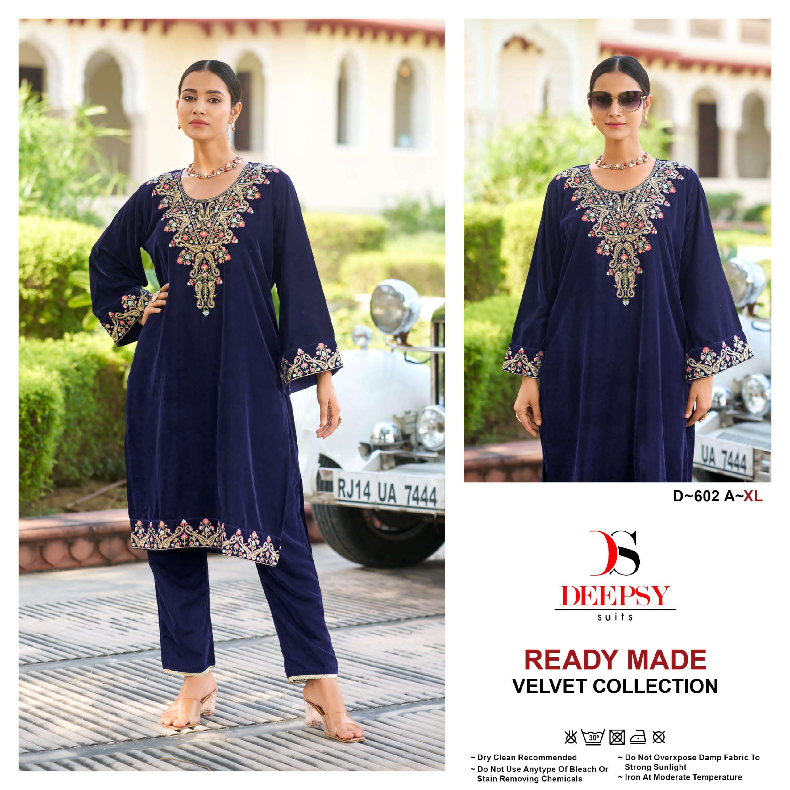 DEEPSY SUITS 602 SERIES VELVET WITH EMBROIDERY WORK PAKISTAN...