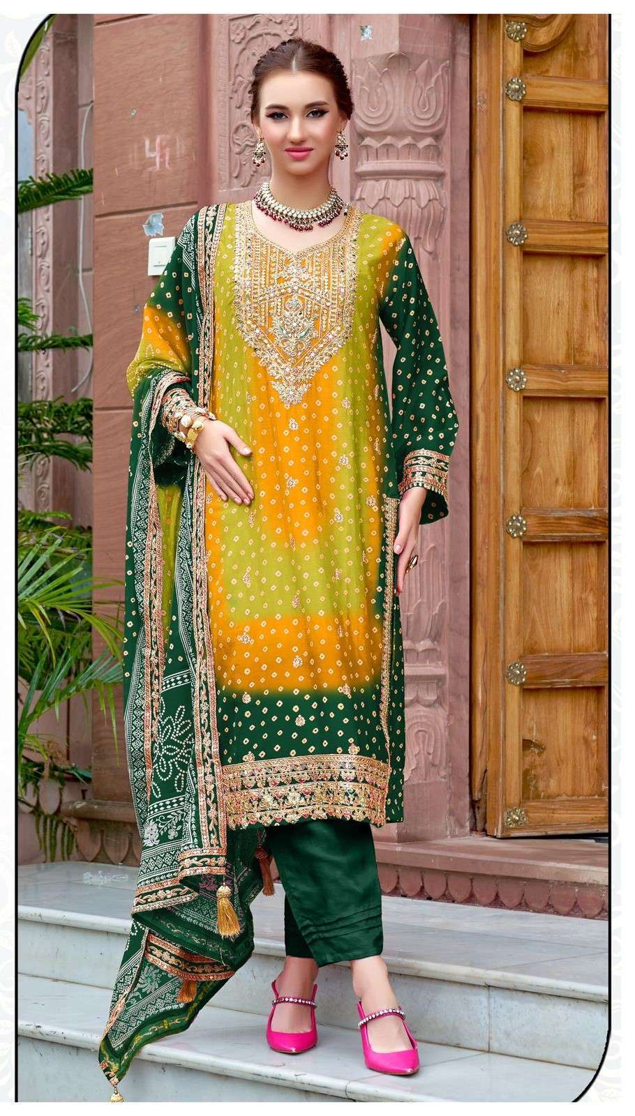 FEPIC 576 COLOUR CHINON SILK READYMADE PAKISTANI SUITS DEALE...