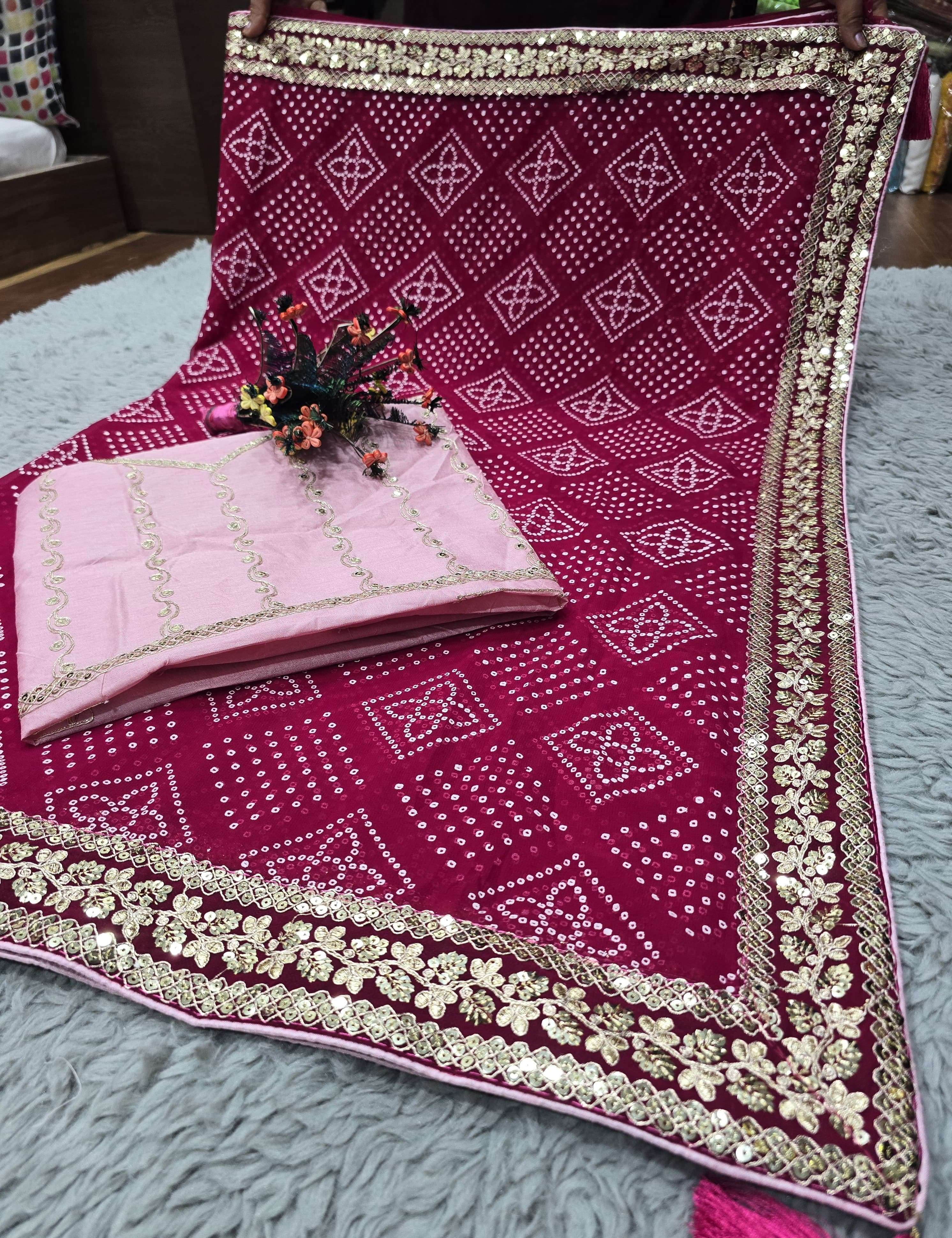 FESTIVAL SPECIAL BANDHEJ PRINTED HEAVY BORDER SAREE SUPPLIER...