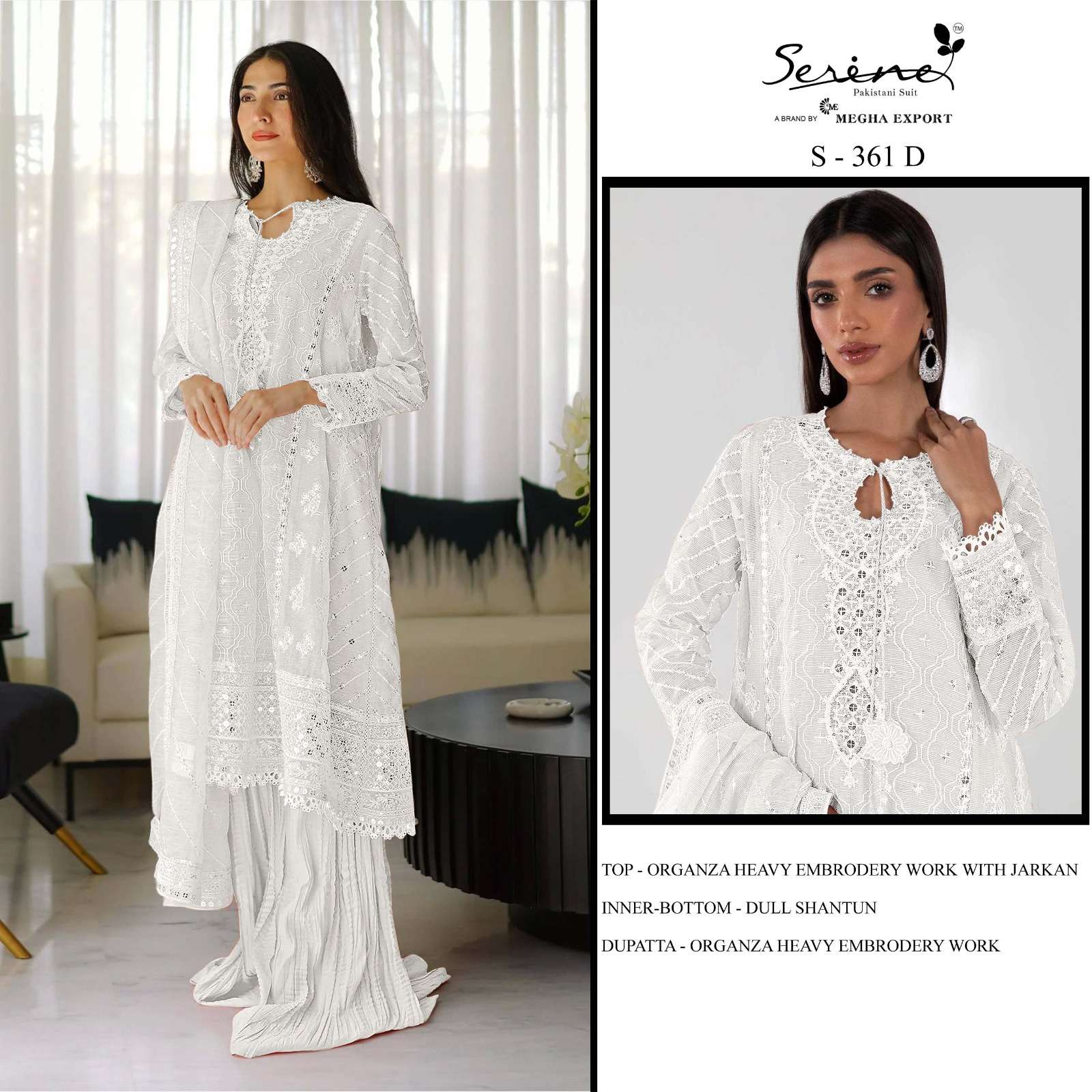 SERINE 361 ORGANZA EMBROIDERY WORK PAKISTANI SUITS SUPPLIER ...