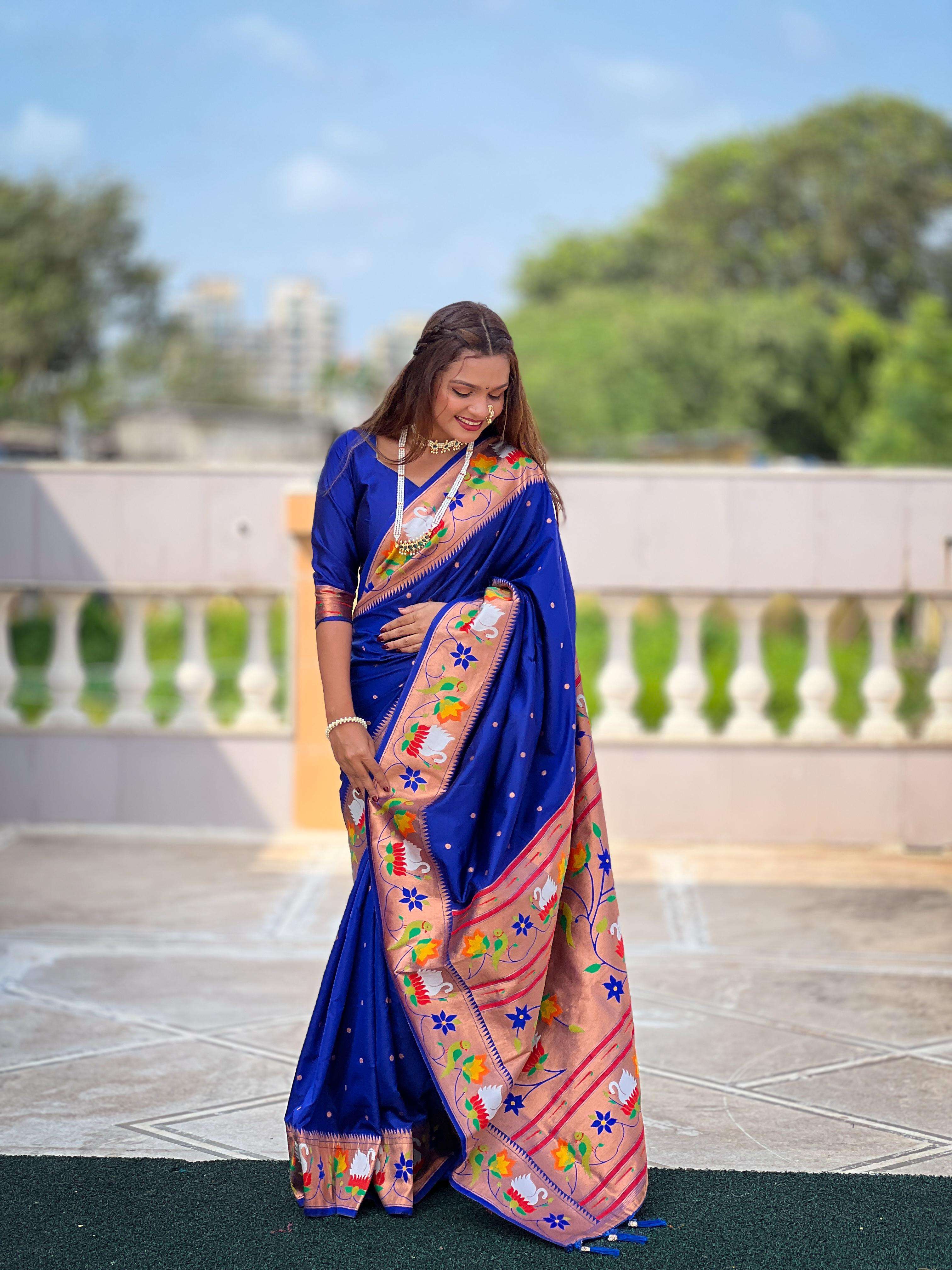 TRADITIONAL RAJHANS  PAITHANI DESIGN SOFT SILK SAREE SUPPLIE...