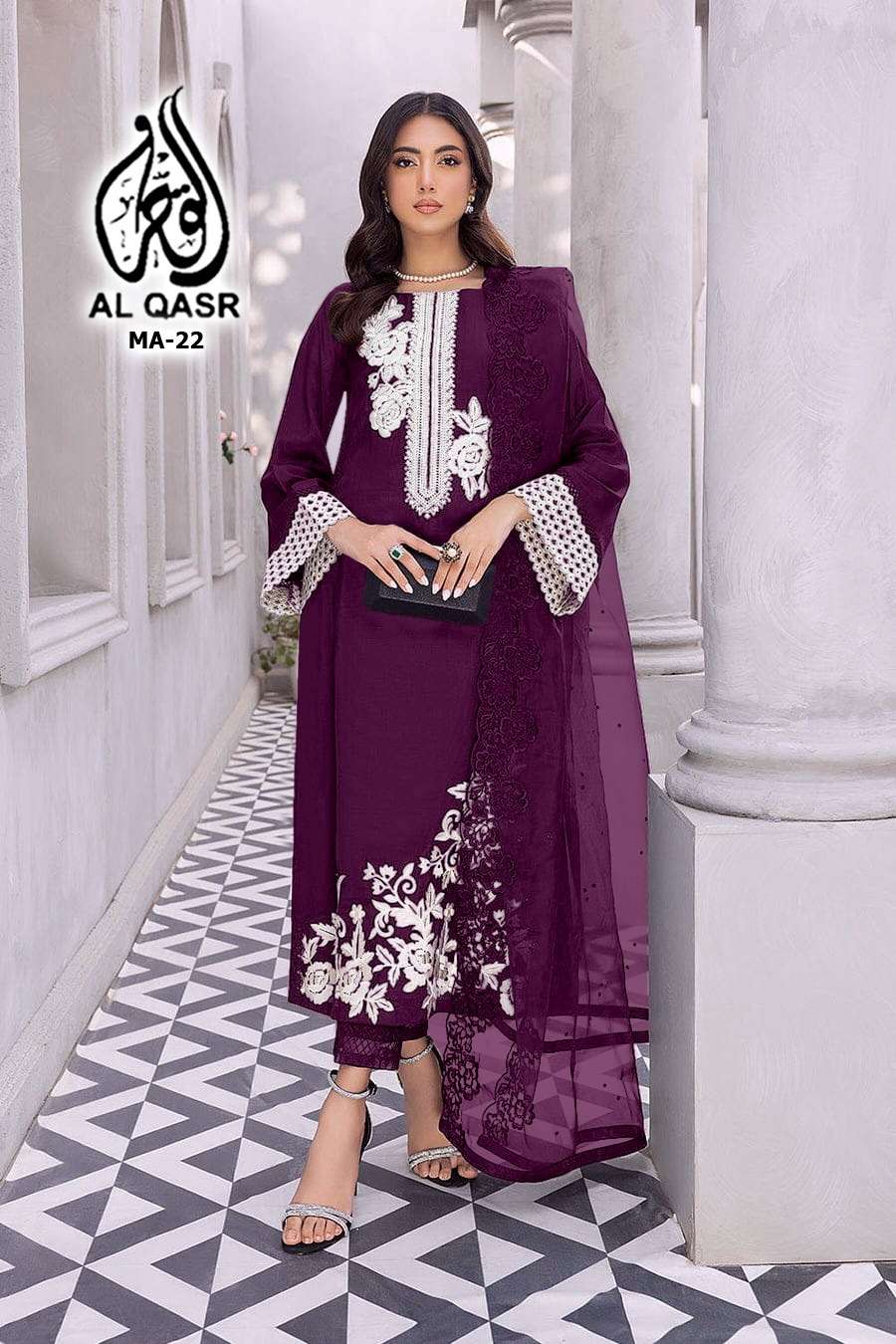 Al qasr 22 georgette fabric pakistani suits at wholesale rat...