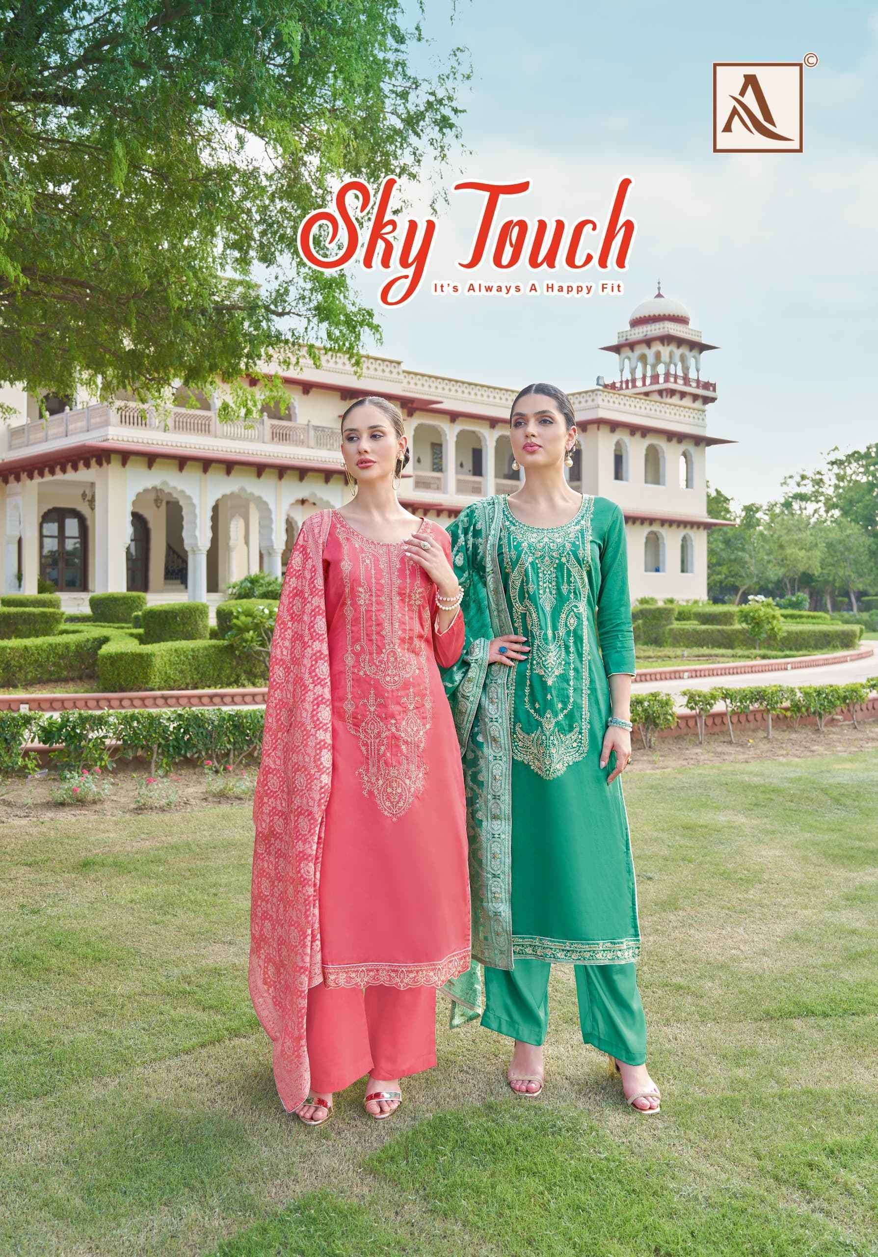 Alok Suits Sky Touch Cotton Fancy Look Dress Material Suppli...