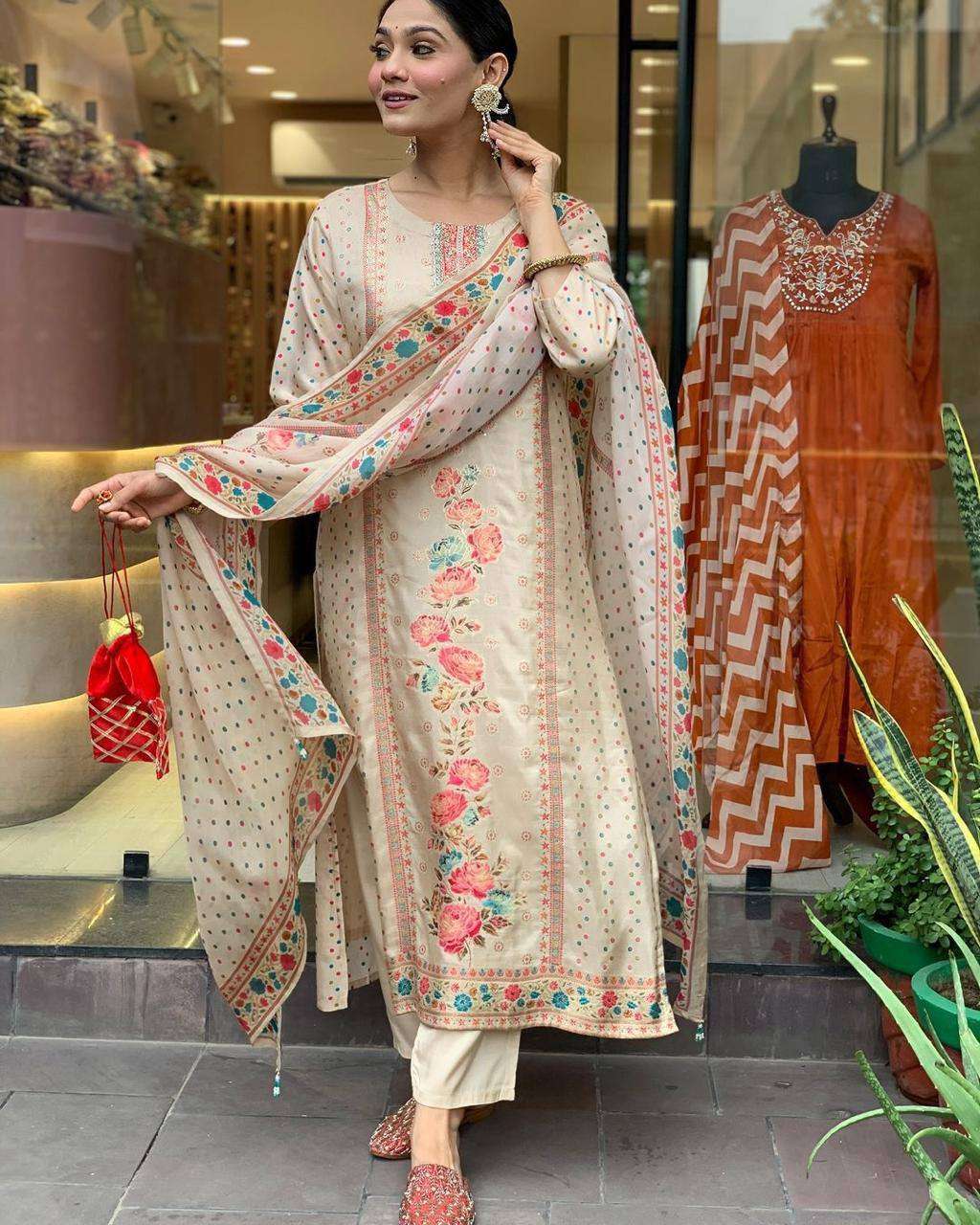 Amazing satin new festive wear salwar kameez with dupatta