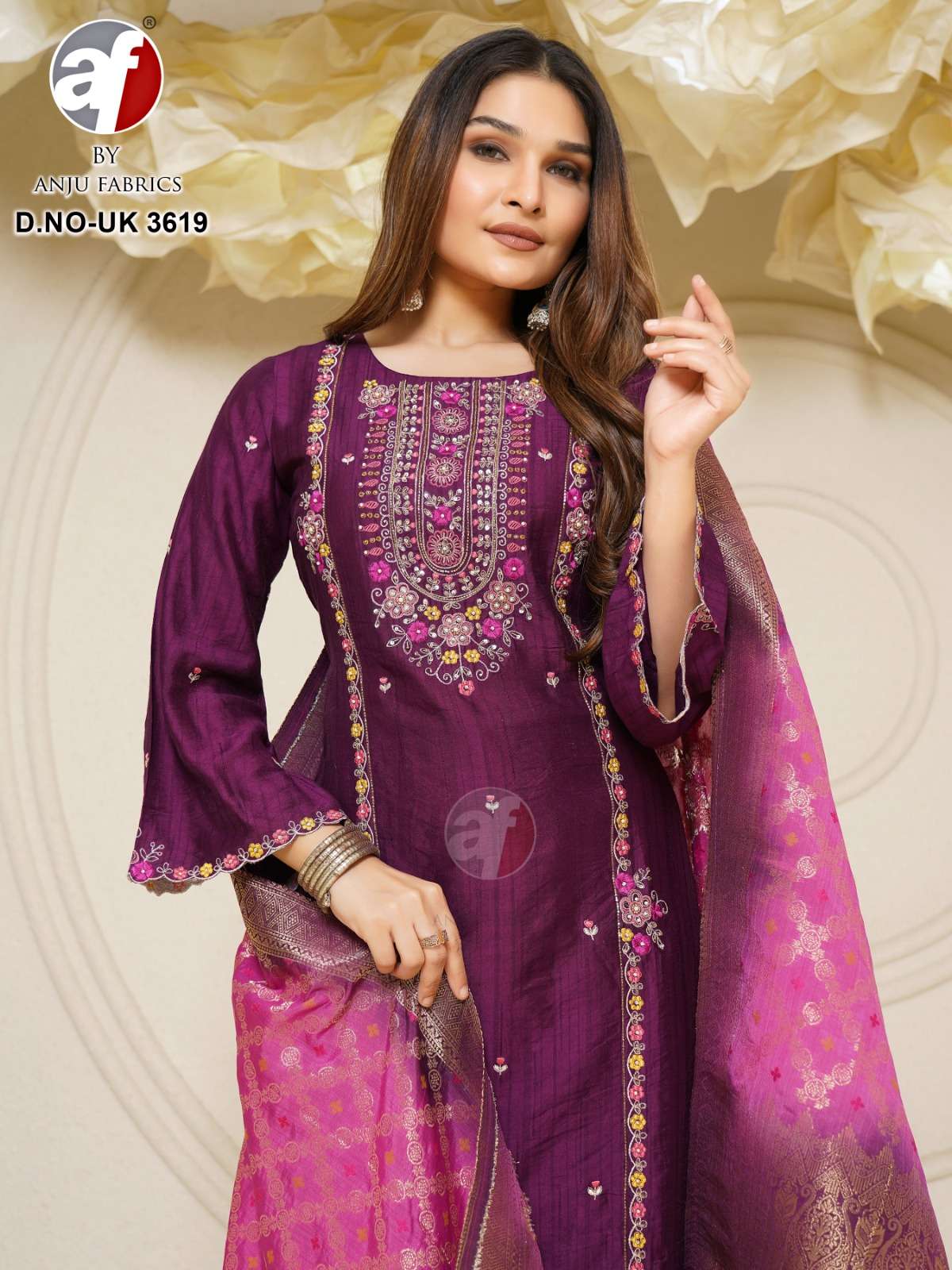 ANJU FABRICS UK 3619 VISCOSE SILK  BEAUTIFUL LOOK SUIT READY...