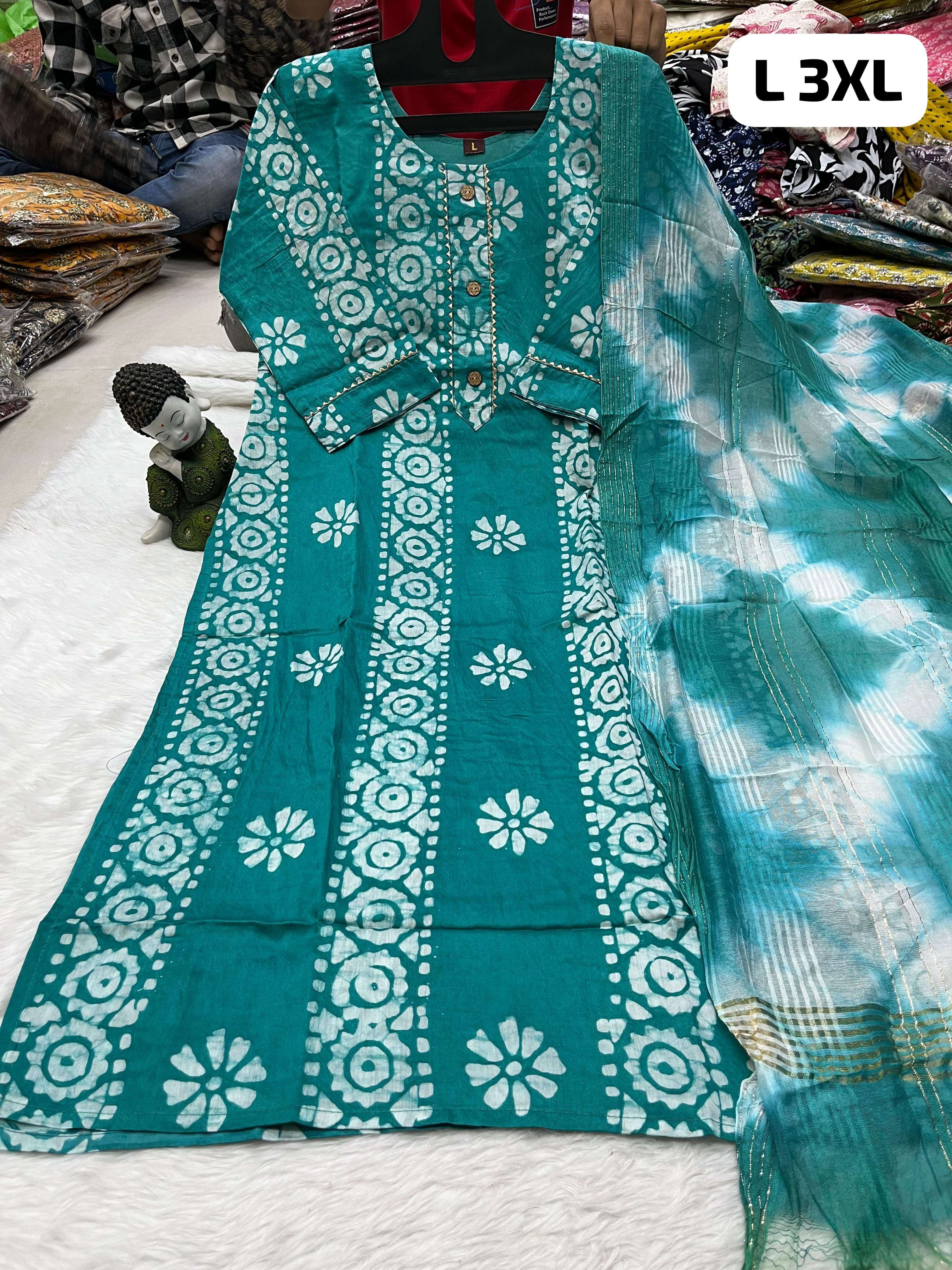 Batik heavy muslin kurti dupatta set collection 