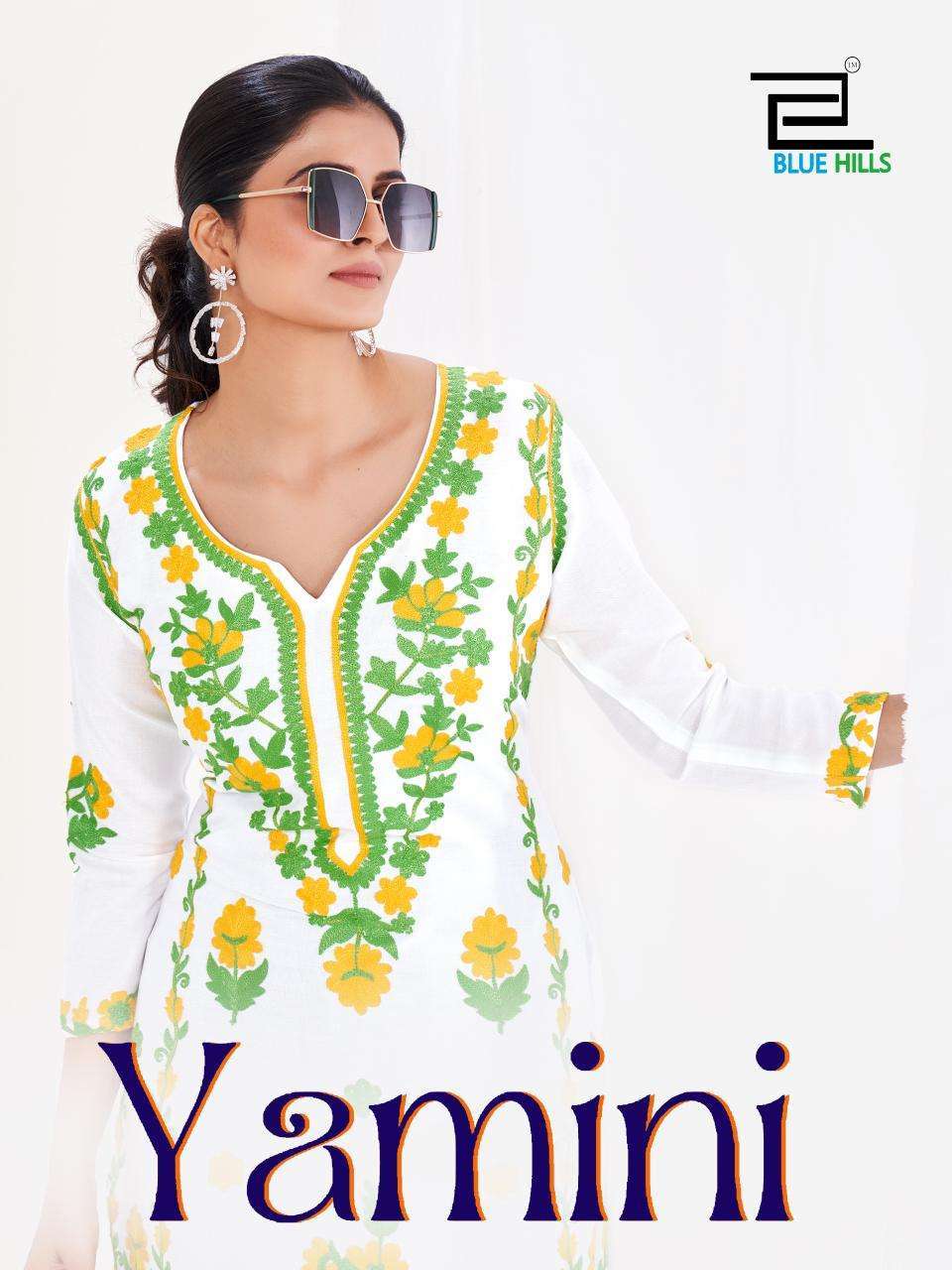 Blue hills Yamini Rayon Fabric With Luchknowi Style Kurti Su...