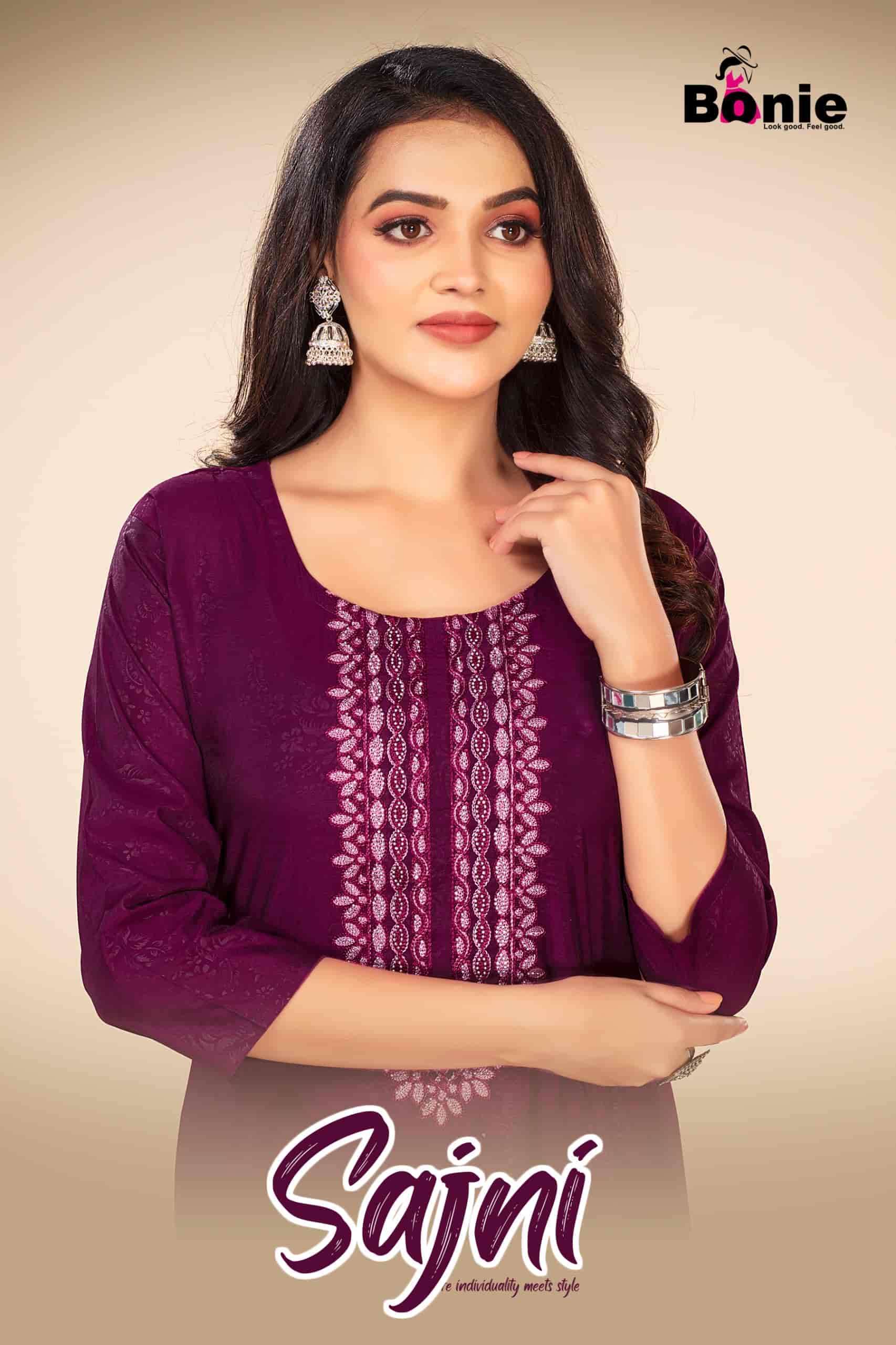 Bonie Sajni Fancy Fabrics Straight Kurti SUpplier in SUrat