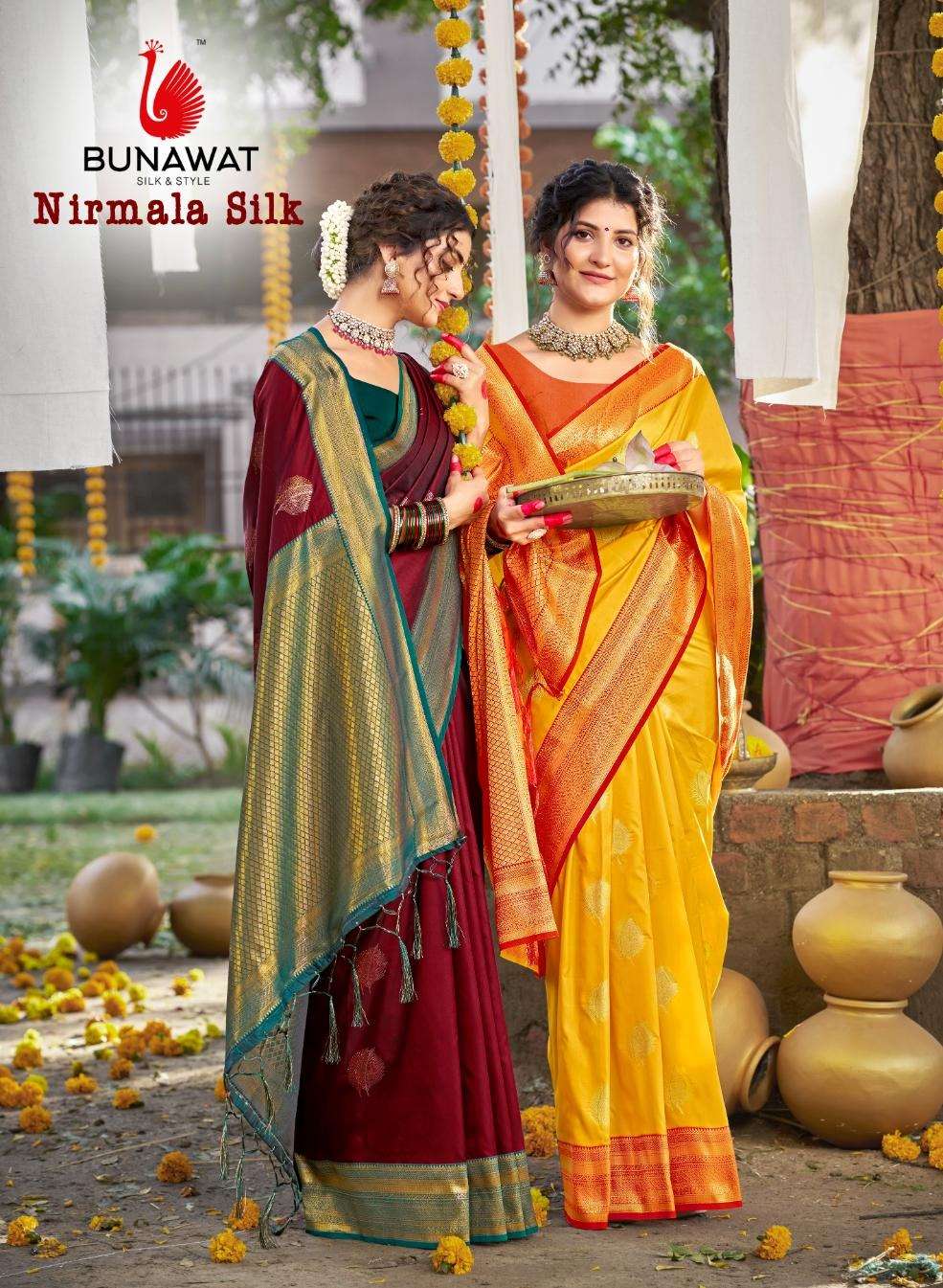 Bunawat Nirmala Silk weaving design saree supplier in surat